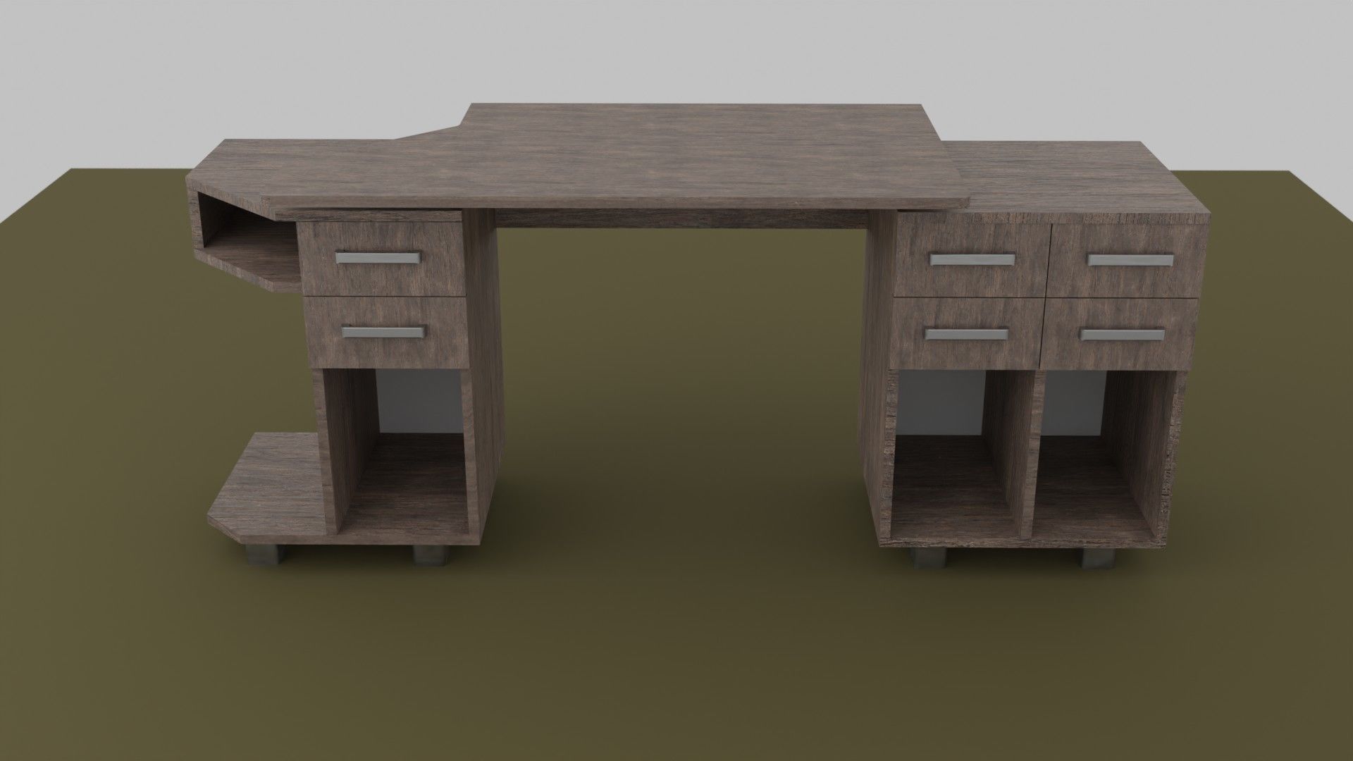 Computer Desk Free 3D model_2
