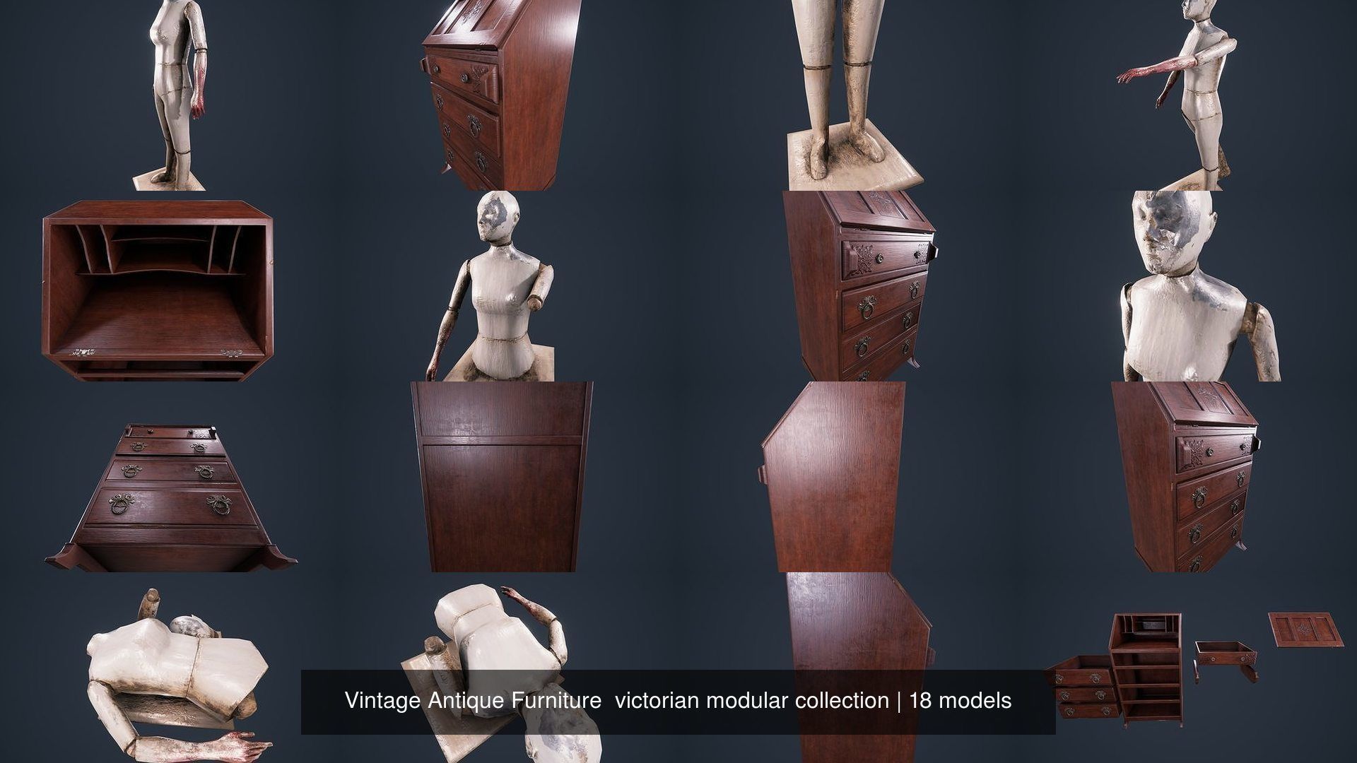 Vintage Antique Furniture victorian modular collection _3