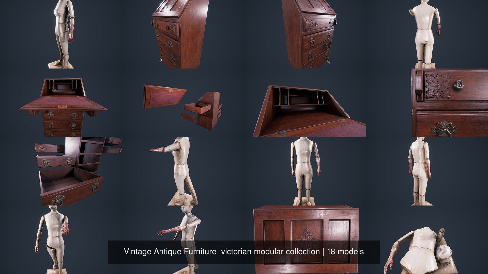 Vintage Antique Furniture victorian modular collection _4