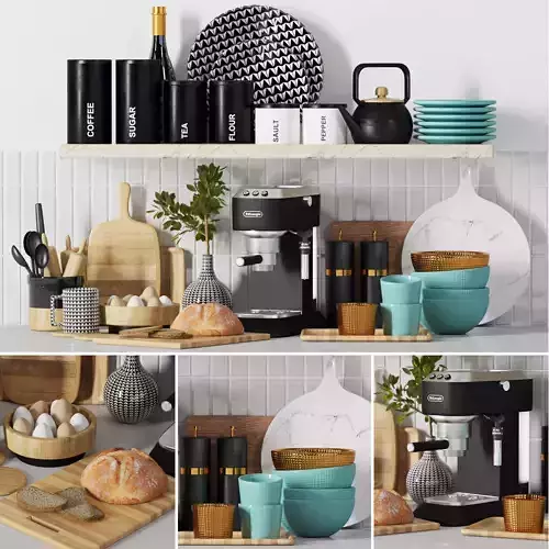 kitchen shelf decorative 002 3D model