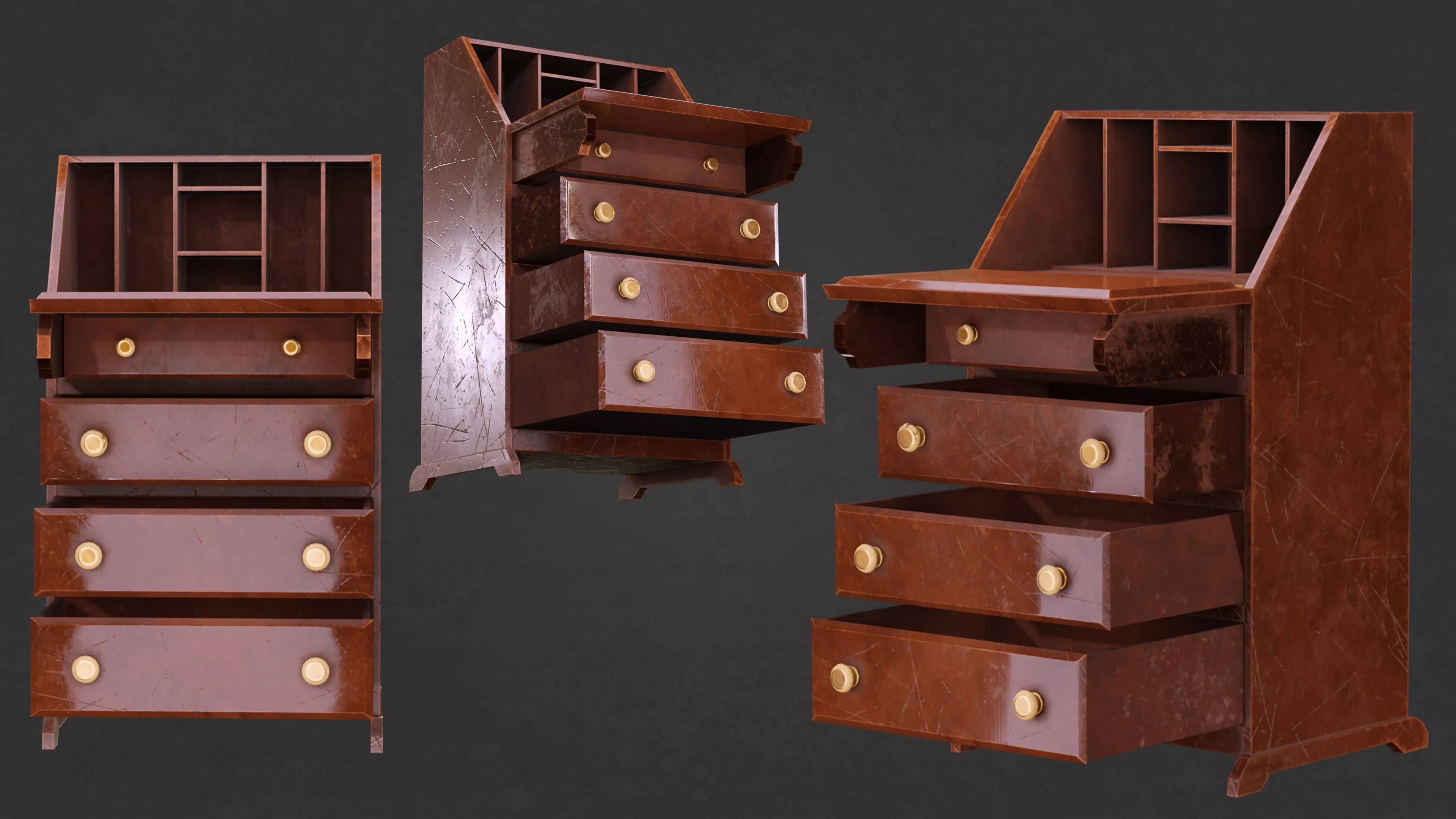 OLD CHARM LADIES BUREAU Antique Low-poly 3D model