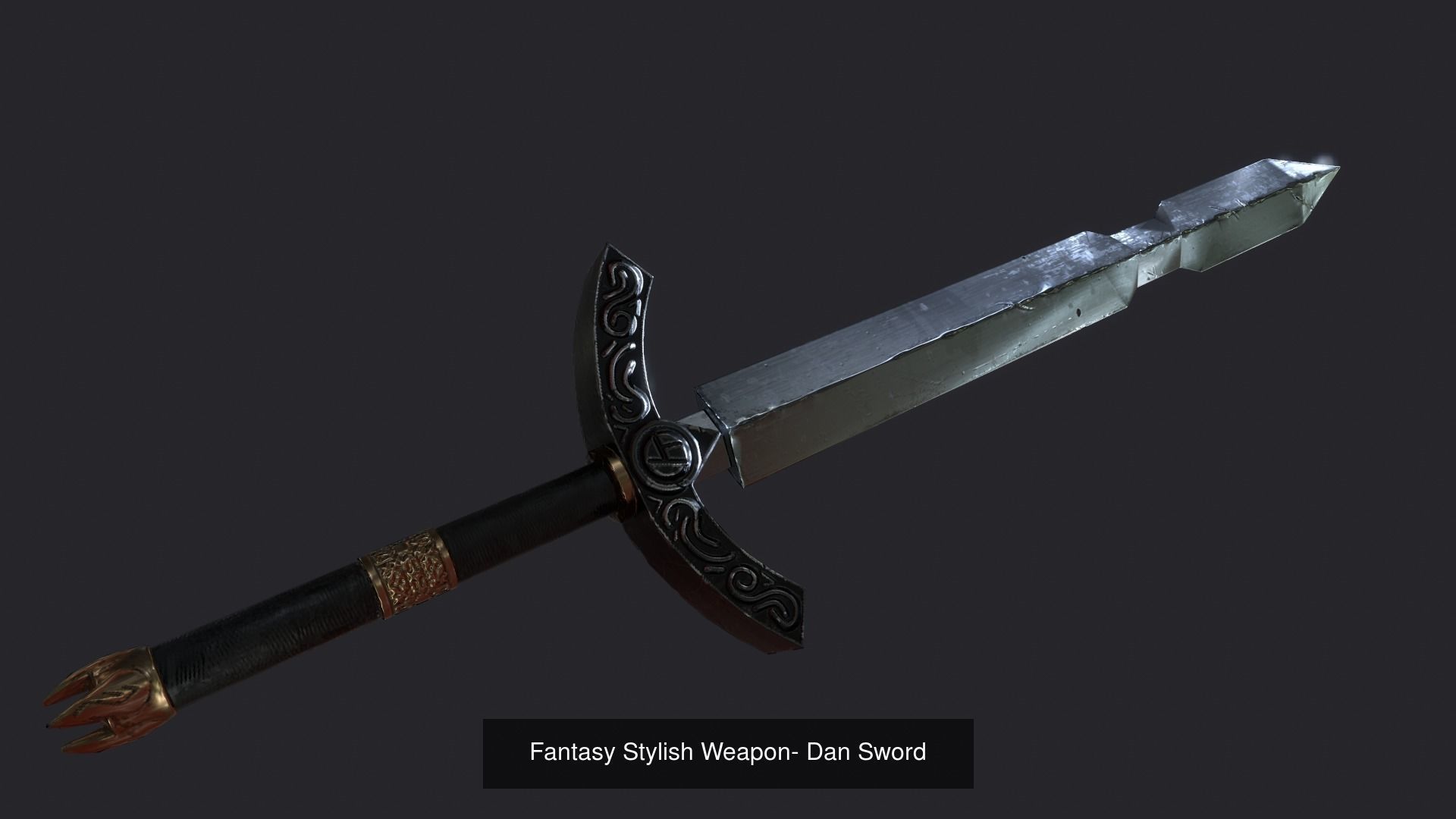 Low poly Fantasy Stylish Sword Bundle 3D Model Collection_5