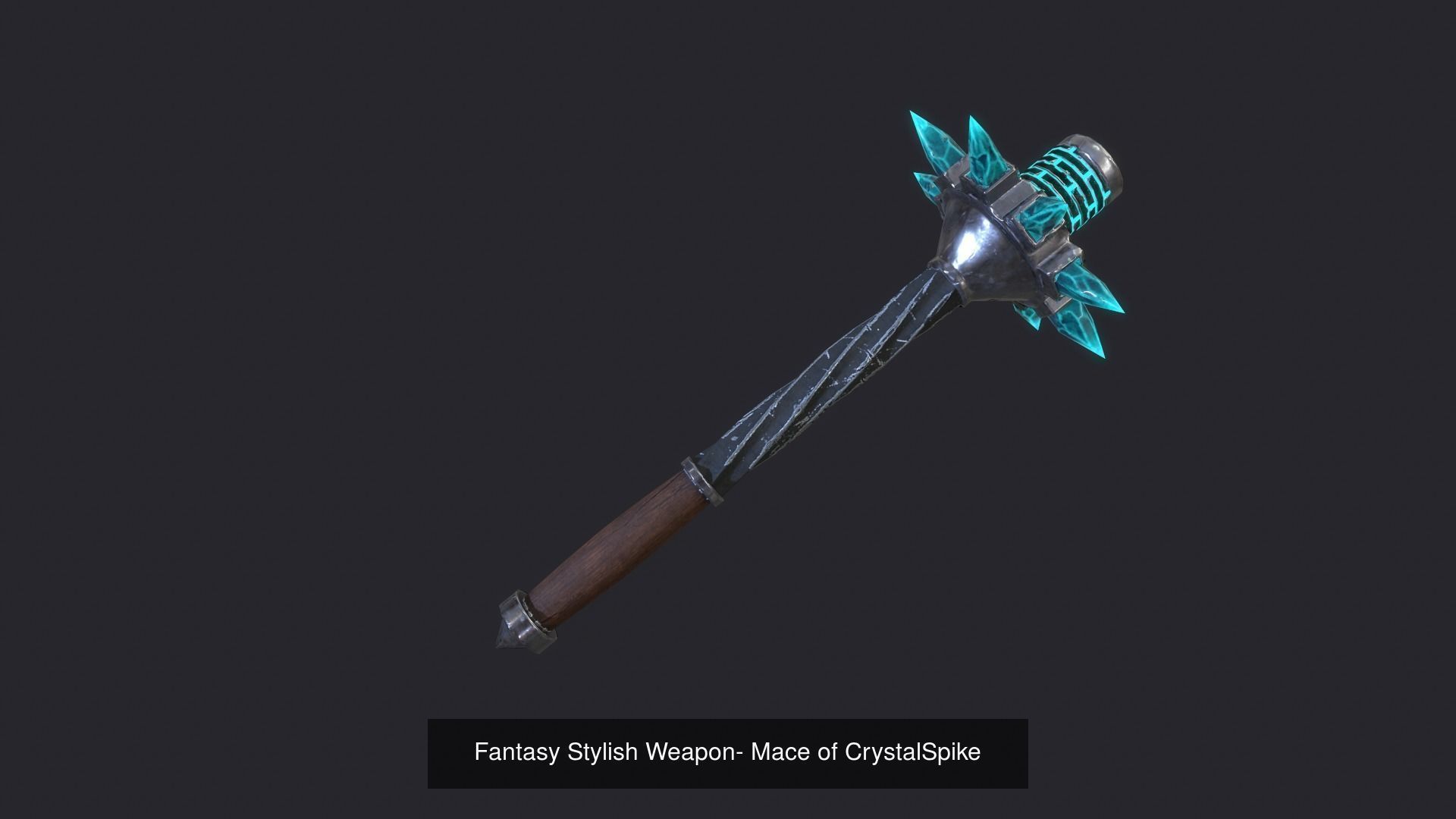 Low poly Fantasy Stylish Mace 3D Model Collection_4