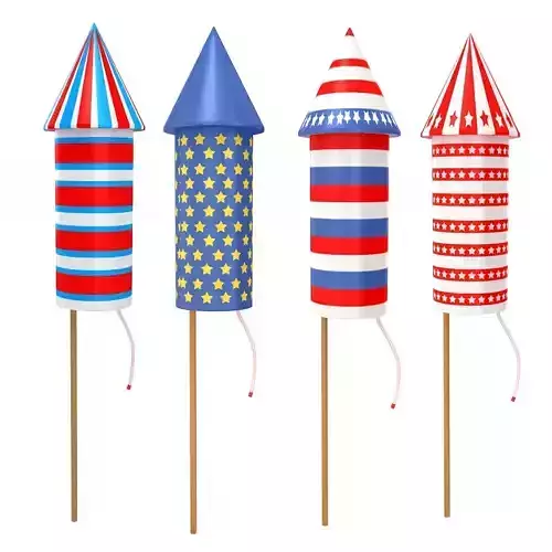 Firework Rocket Collection 3D model