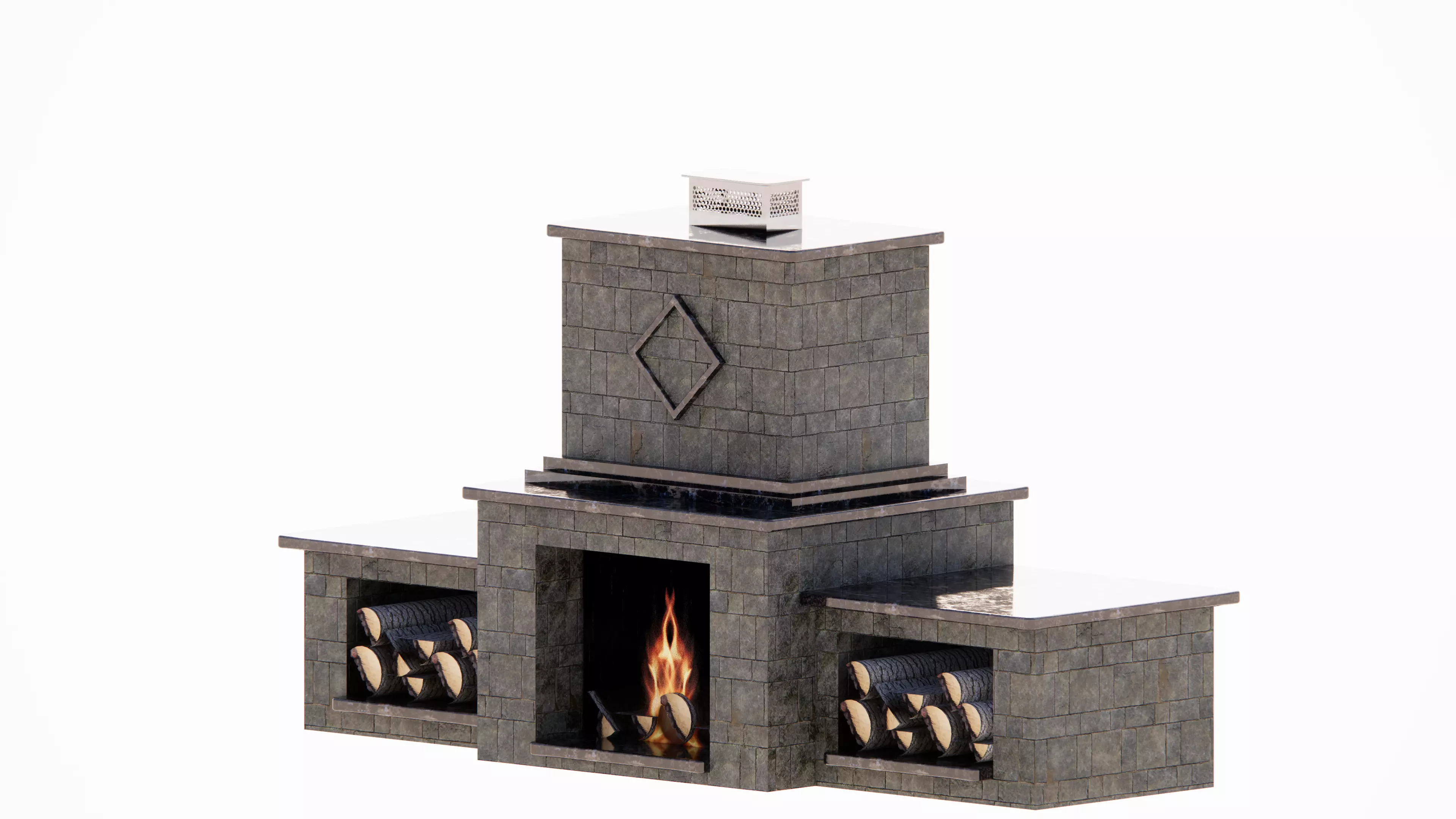 Outdoor Fireplace 3D model