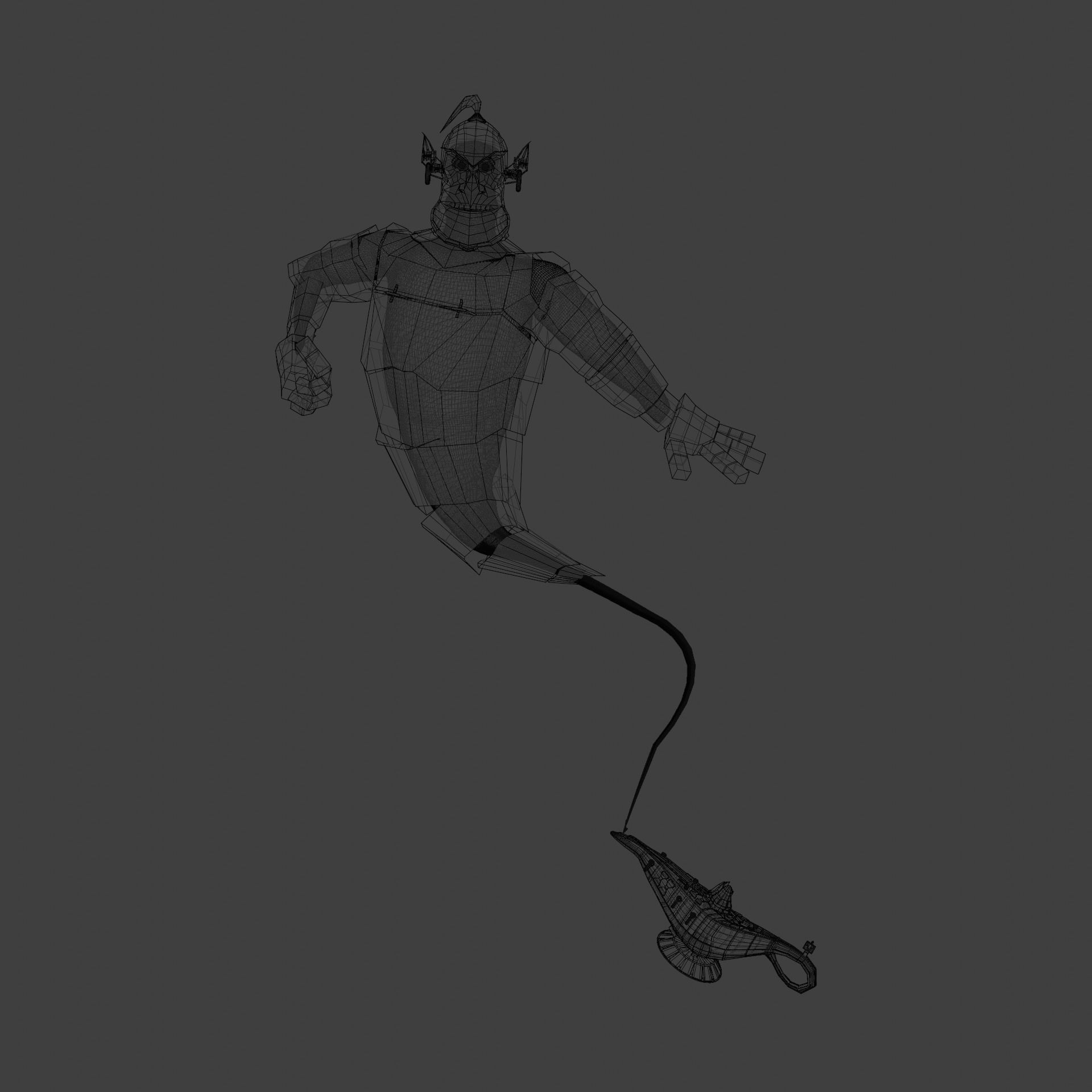 Robot Giant Blender ready for animating and games Low-poly 3D model_6