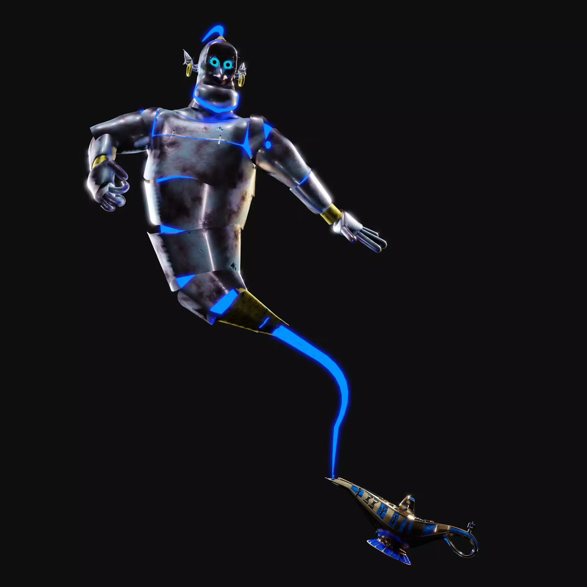 Robot Giant Blender ready for animating and games Low-poly 3D model_0