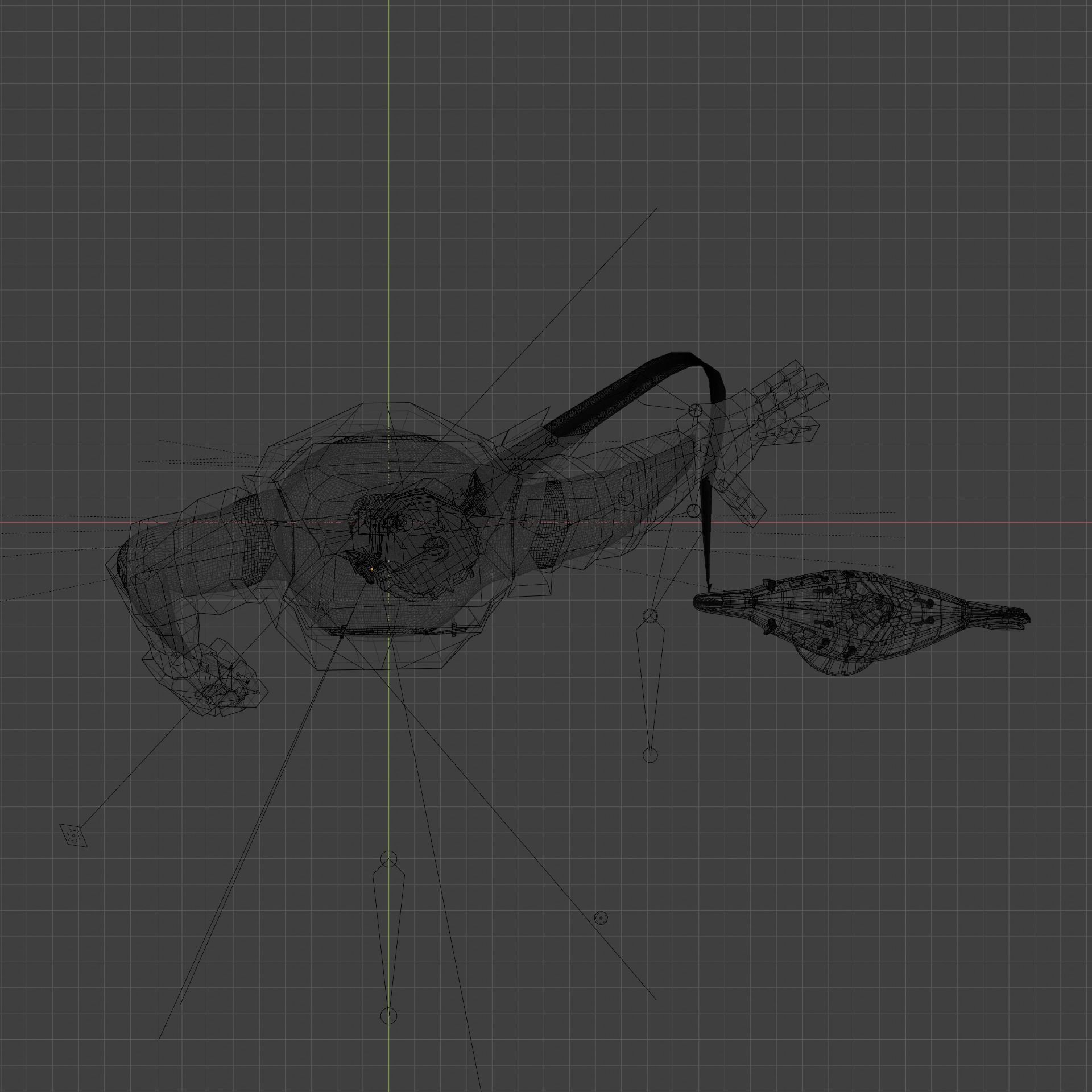 Robot Giant Blender ready for animating and games Low-poly 3D model_9