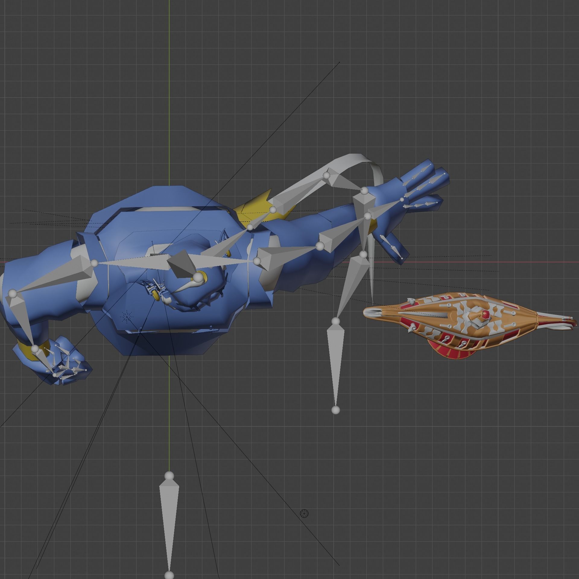 Robot Giant Blender ready for animating and games Low-poly 3D model_3