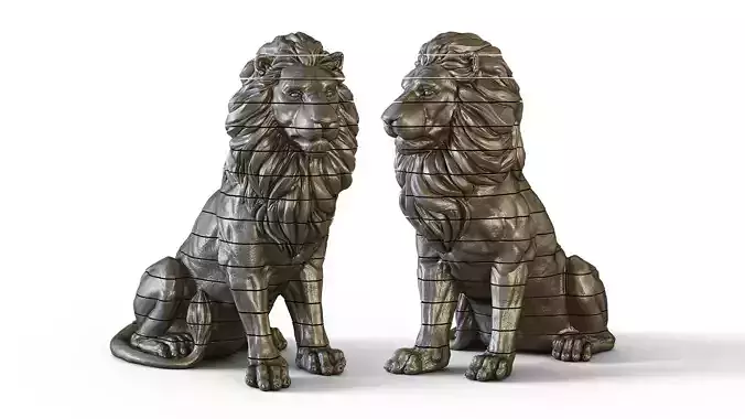 Sliced Lion Sculpture 2
