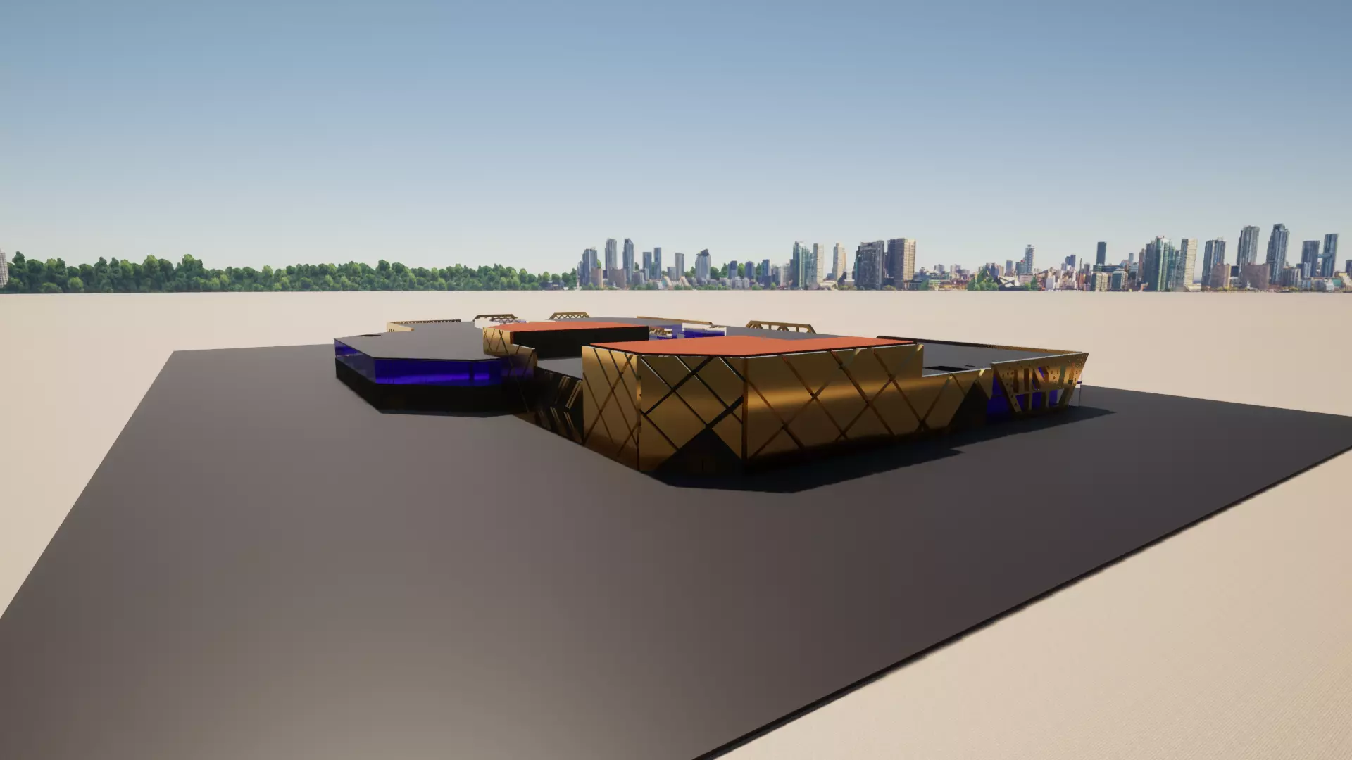 Mall Model building in middle of desert 3D model_0