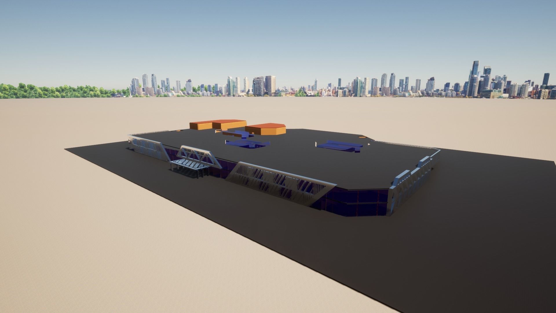 Mall Model building in middle of desert 3D model_1