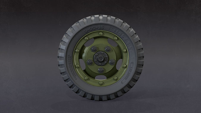 Military Truck Wheel Low-poly 3D model Low-poly 3D model 2