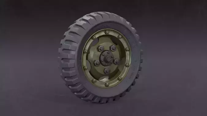 Military Truck Wheel Low-poly 3D model