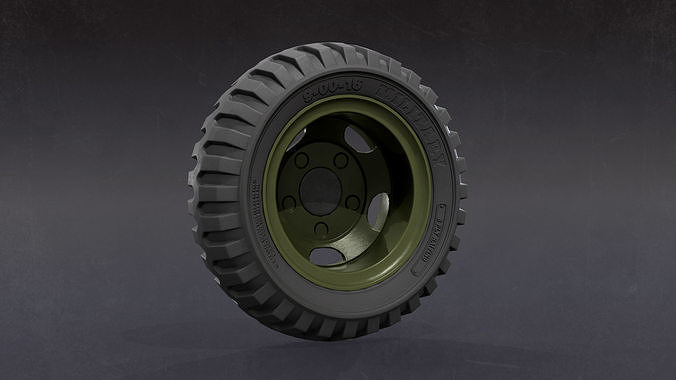 Military Truck Wheel Low-poly 3D model Low-poly 3D model 4