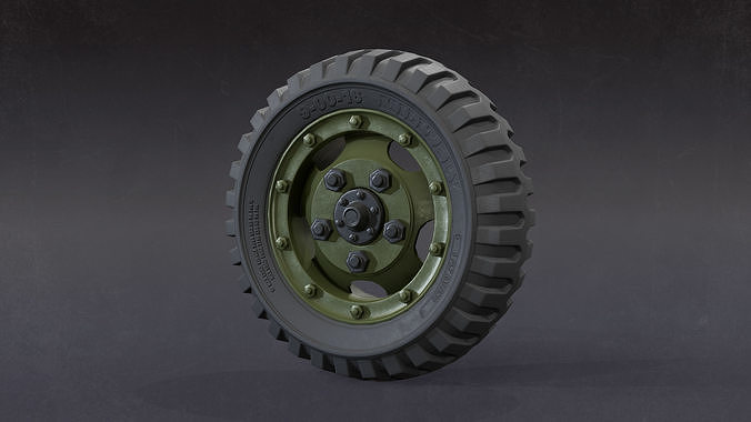 Military Truck Wheel Low-poly 3D model Low-poly 3D model 3