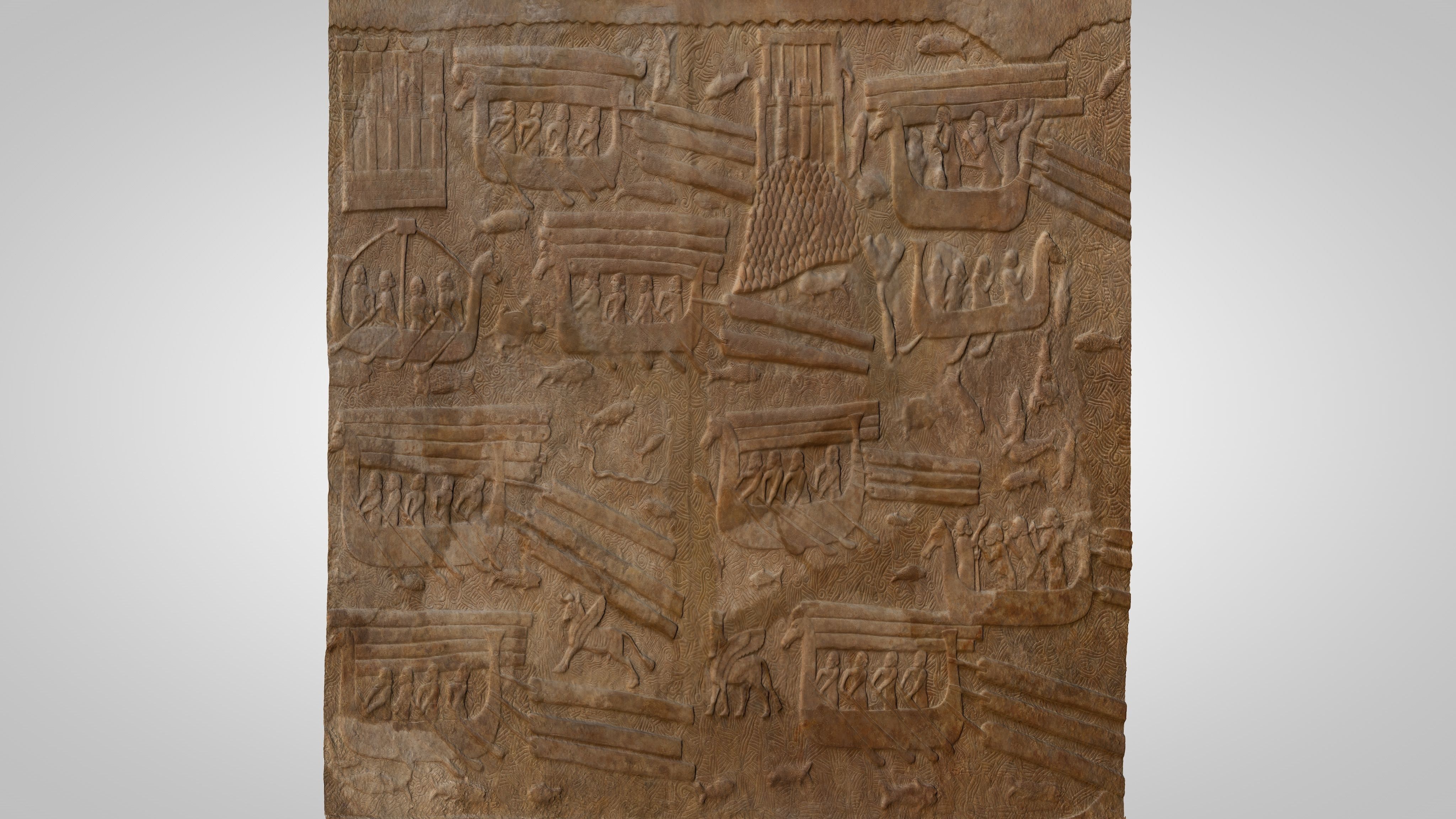 Assyrian - Transport of Lebanese cedar timber 2 3D model_9