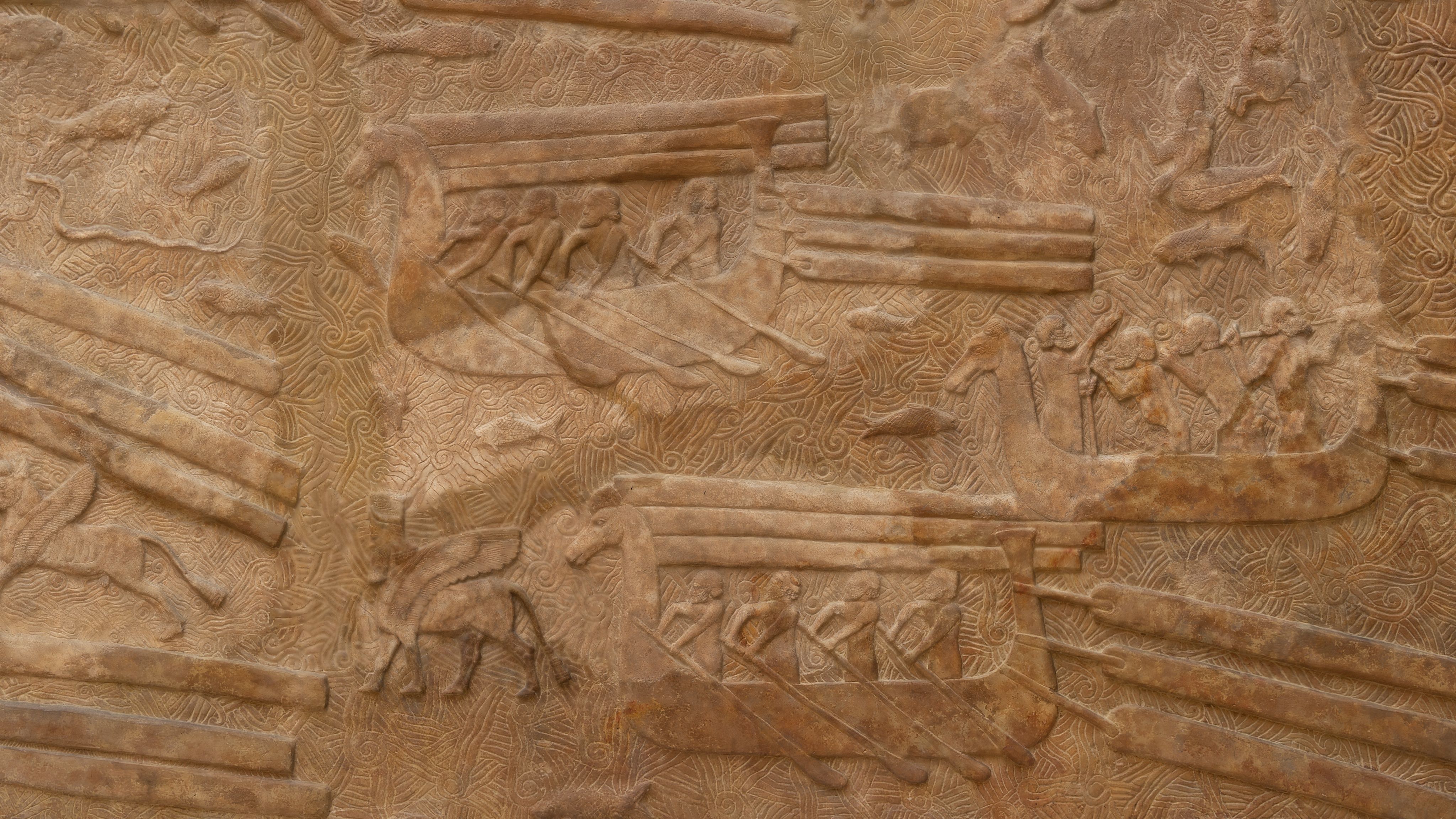 Assyrian - Transport of Lebanese cedar timber 2 3D model_13