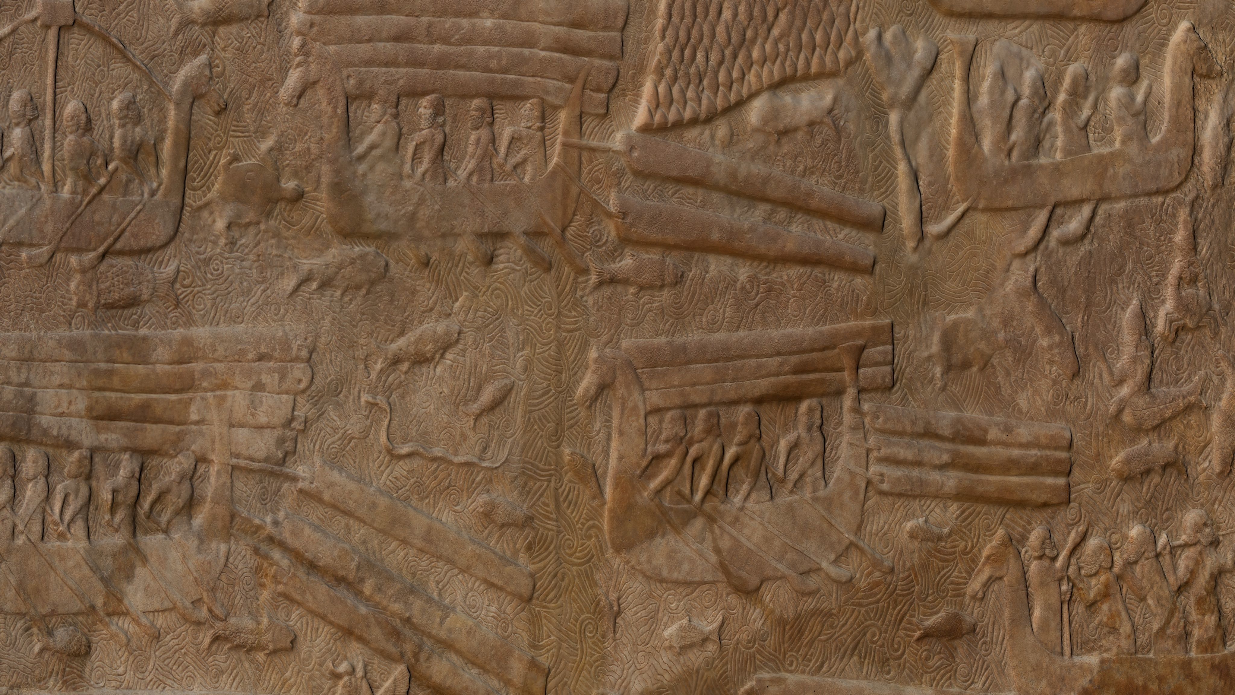 Assyrian - Transport of Lebanese cedar timber 2 3D model_19