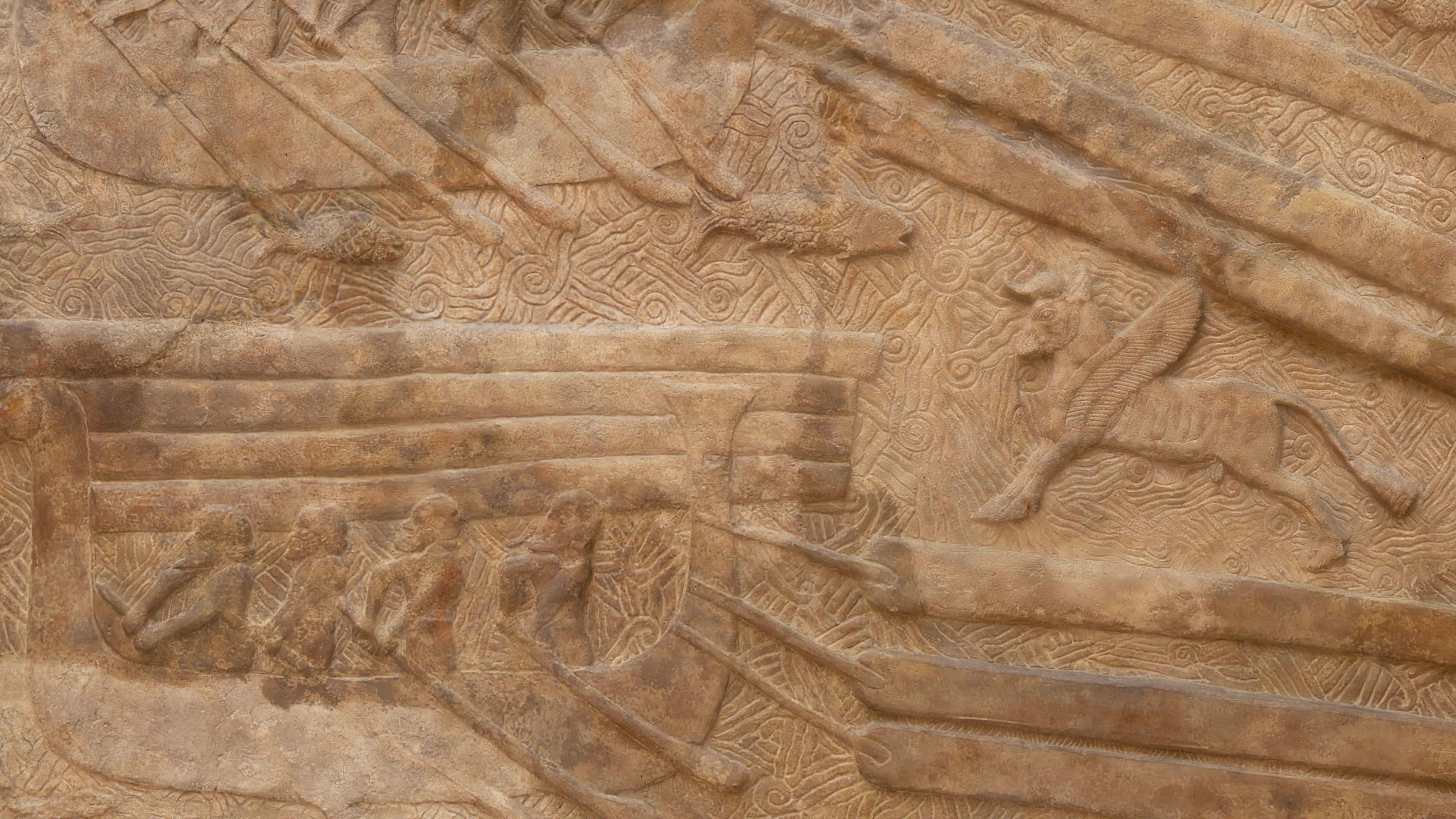 Assyrian - Transport of Lebanese cedar timber 2 3D model_15