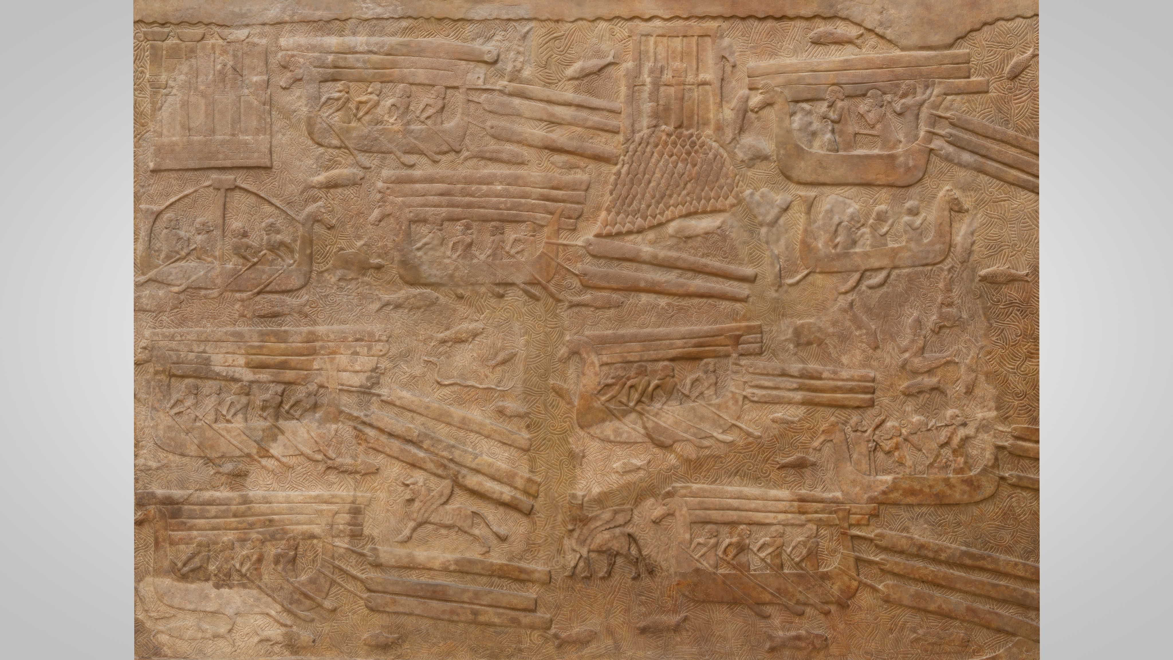 Assyrian - Transport of Lebanese cedar timber 2 3D model_7