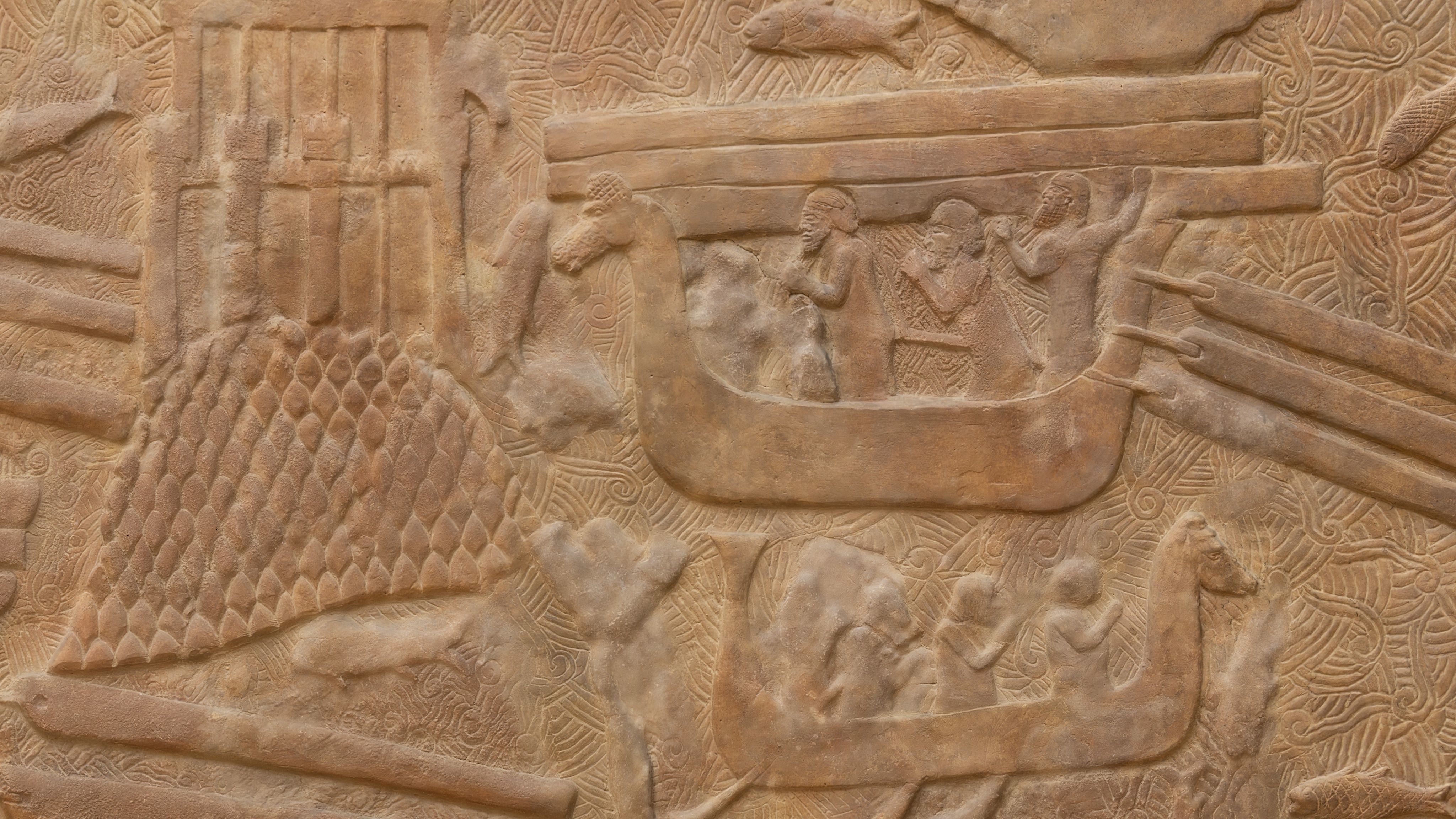 Assyrian - Transport of Lebanese cedar timber 2 3D model_3