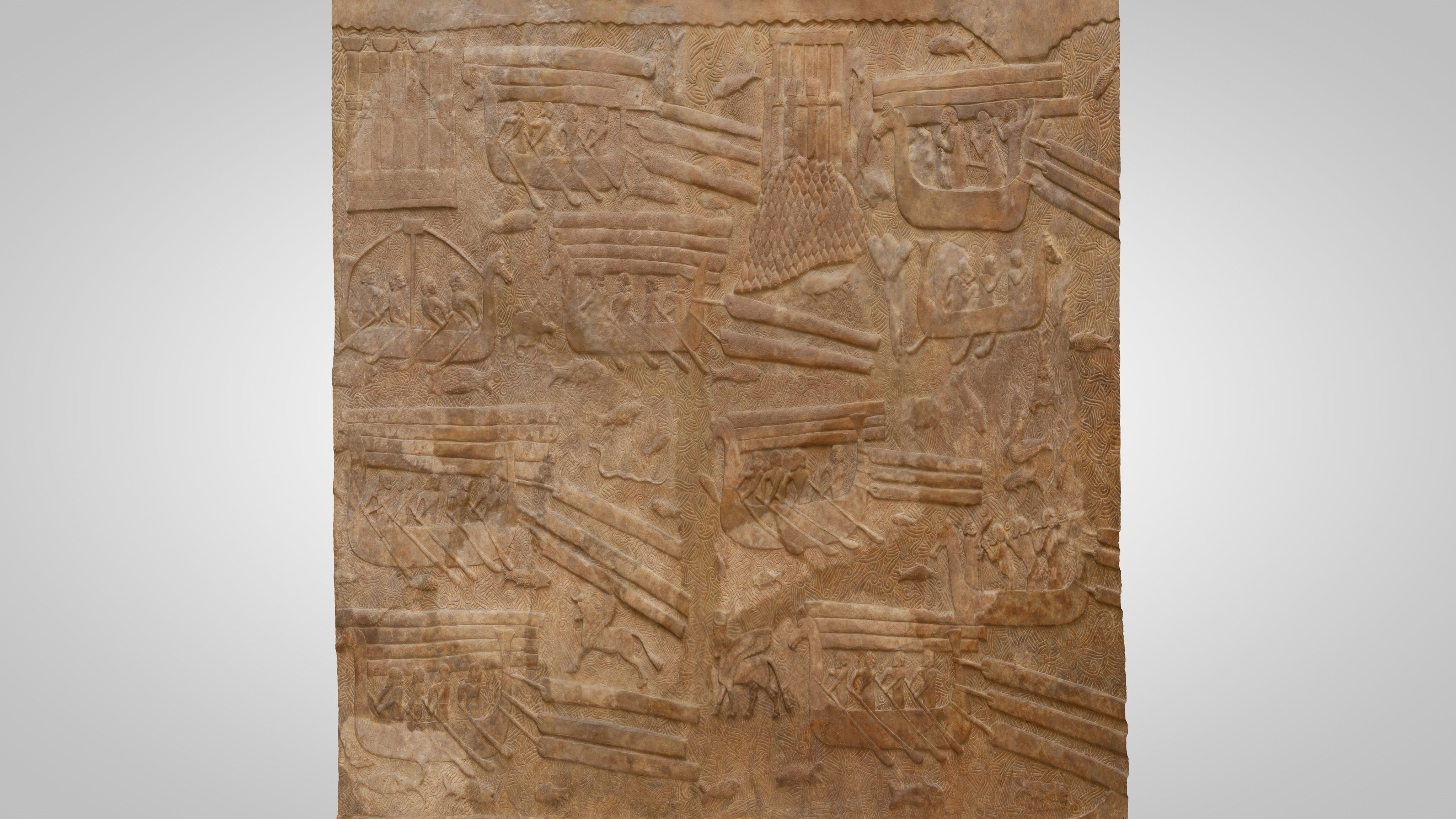 Assyrian - Transport of Lebanese cedar timber 2 3D model_11