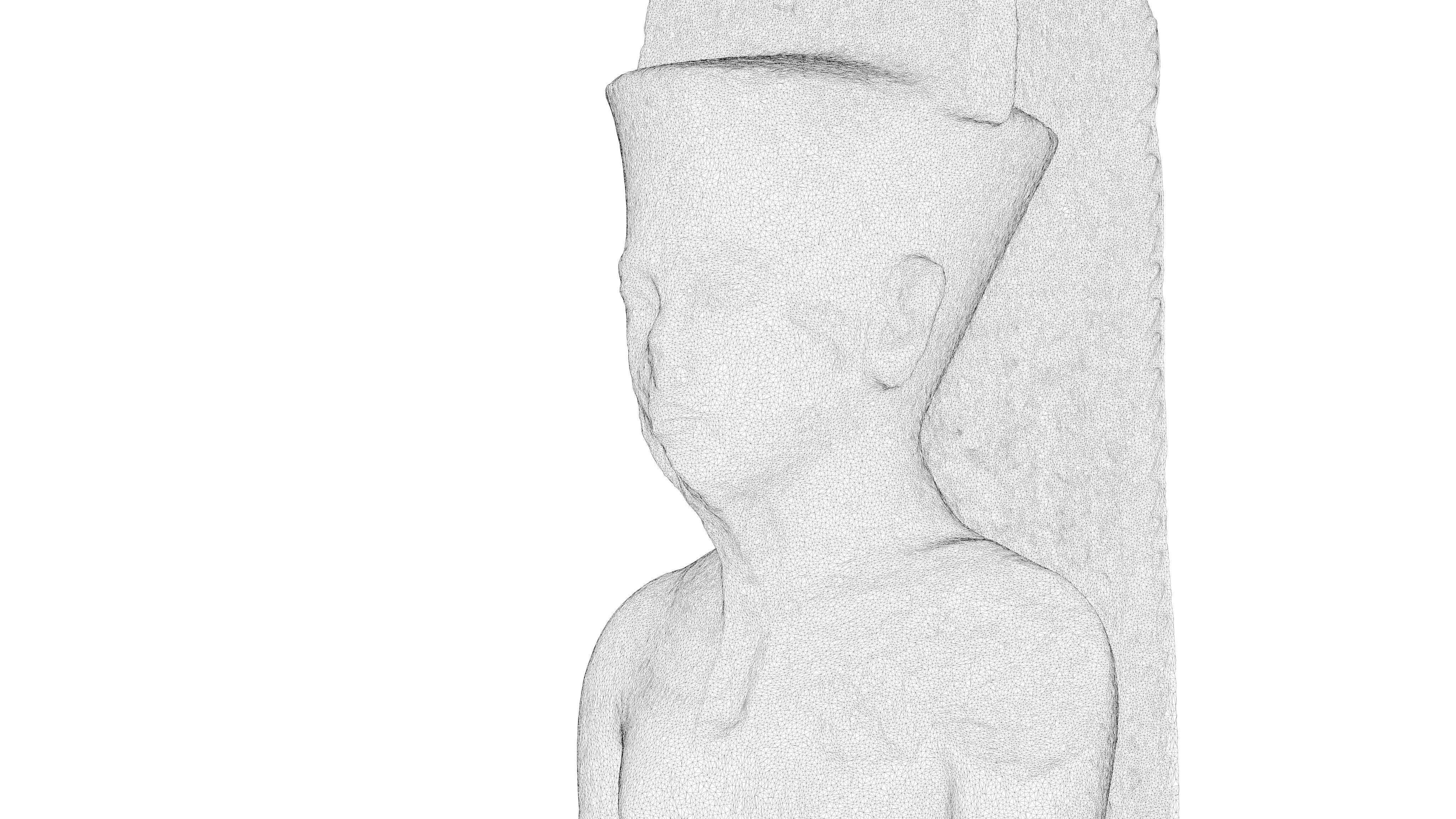 Egyptian - Statue of the god Amun protecting Tutankhamun 3D model_20