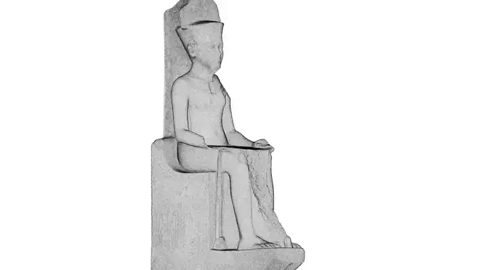 Egyptian - Statue of the god Amun protecting Tutankhamun 3D model