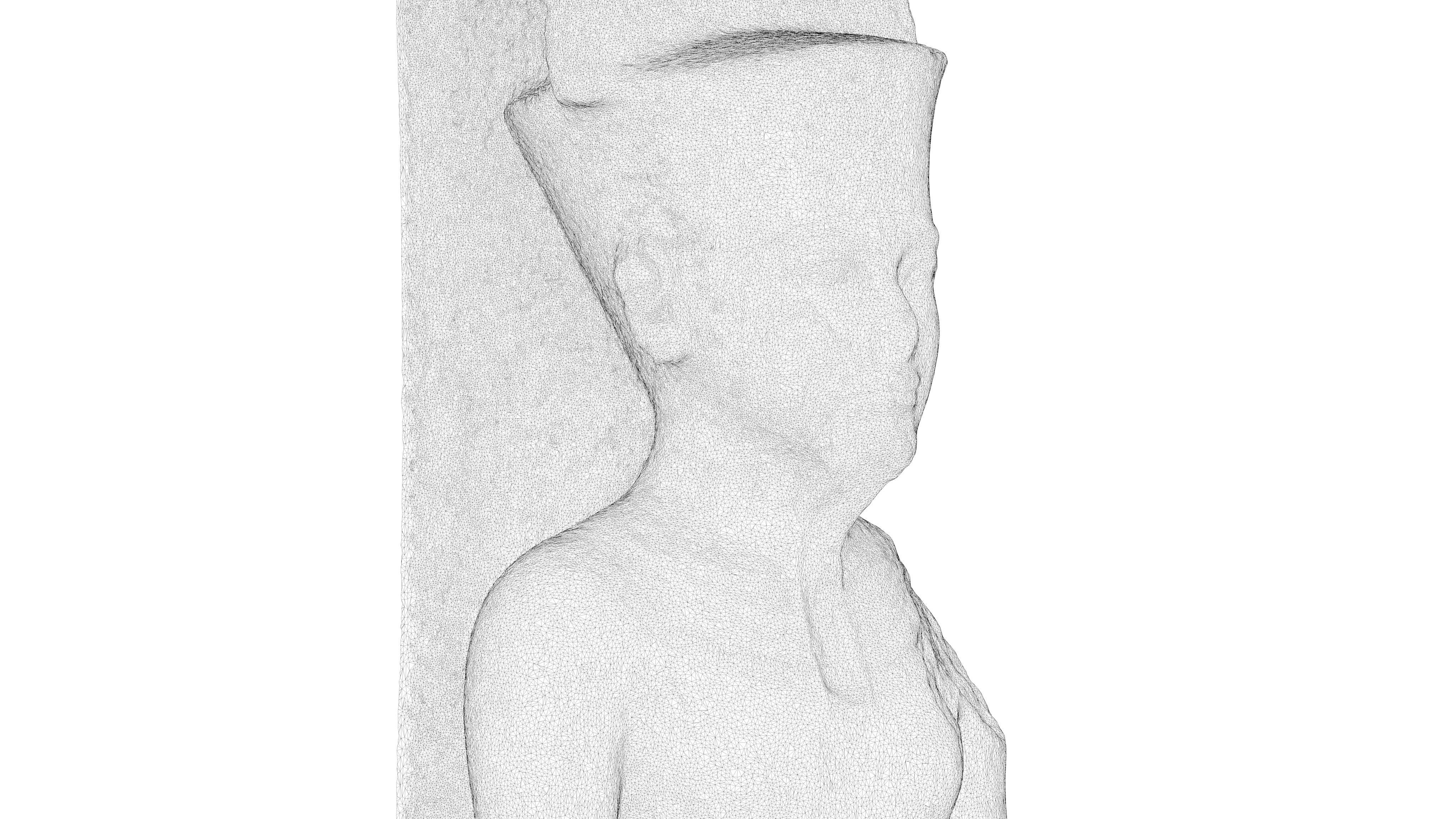 Egyptian - Statue of the god Amun protecting Tutankhamun 3D model_18