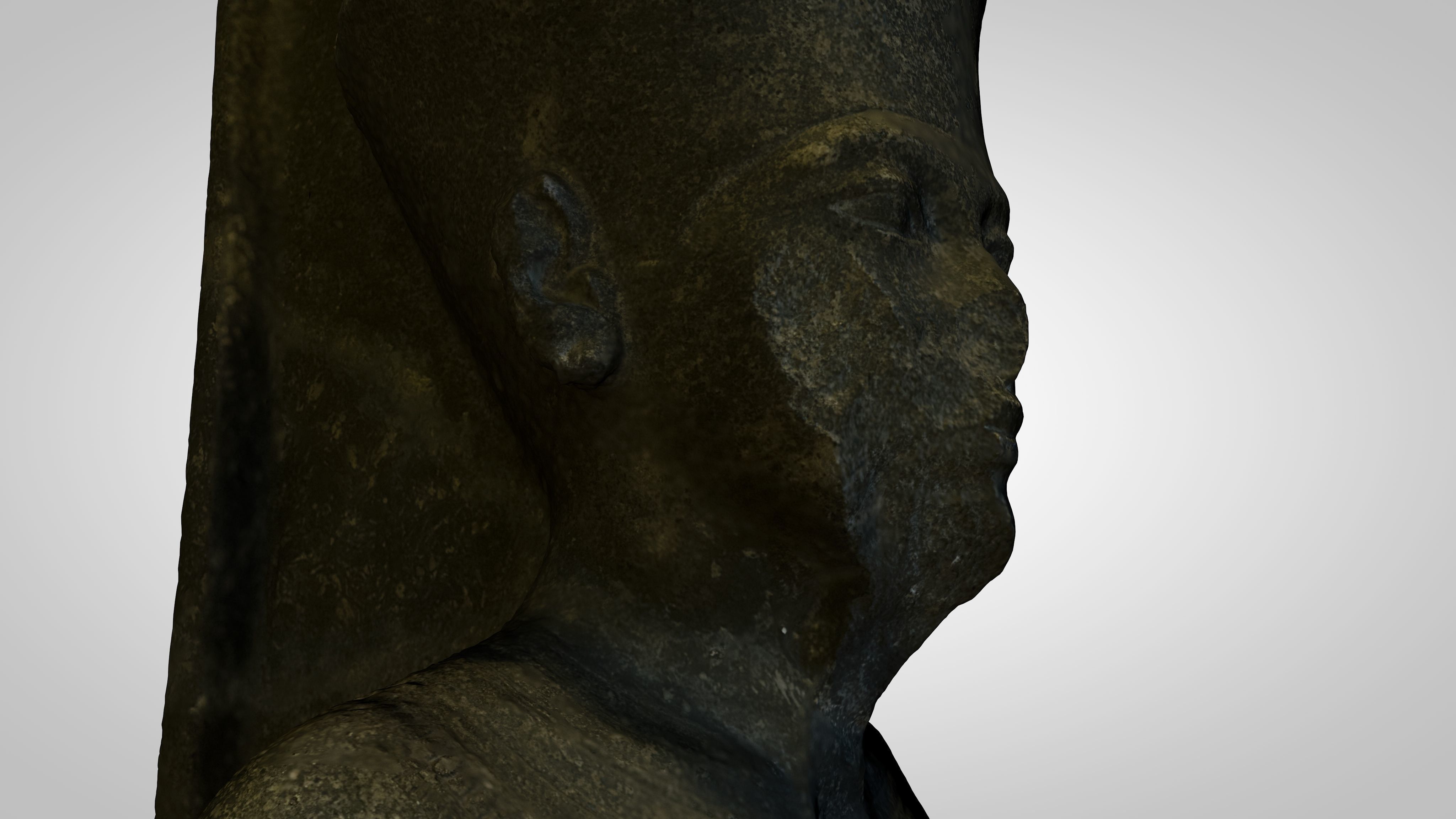 Egyptian - Statue of the god Amun protecting Tutankhamun 3D model_31