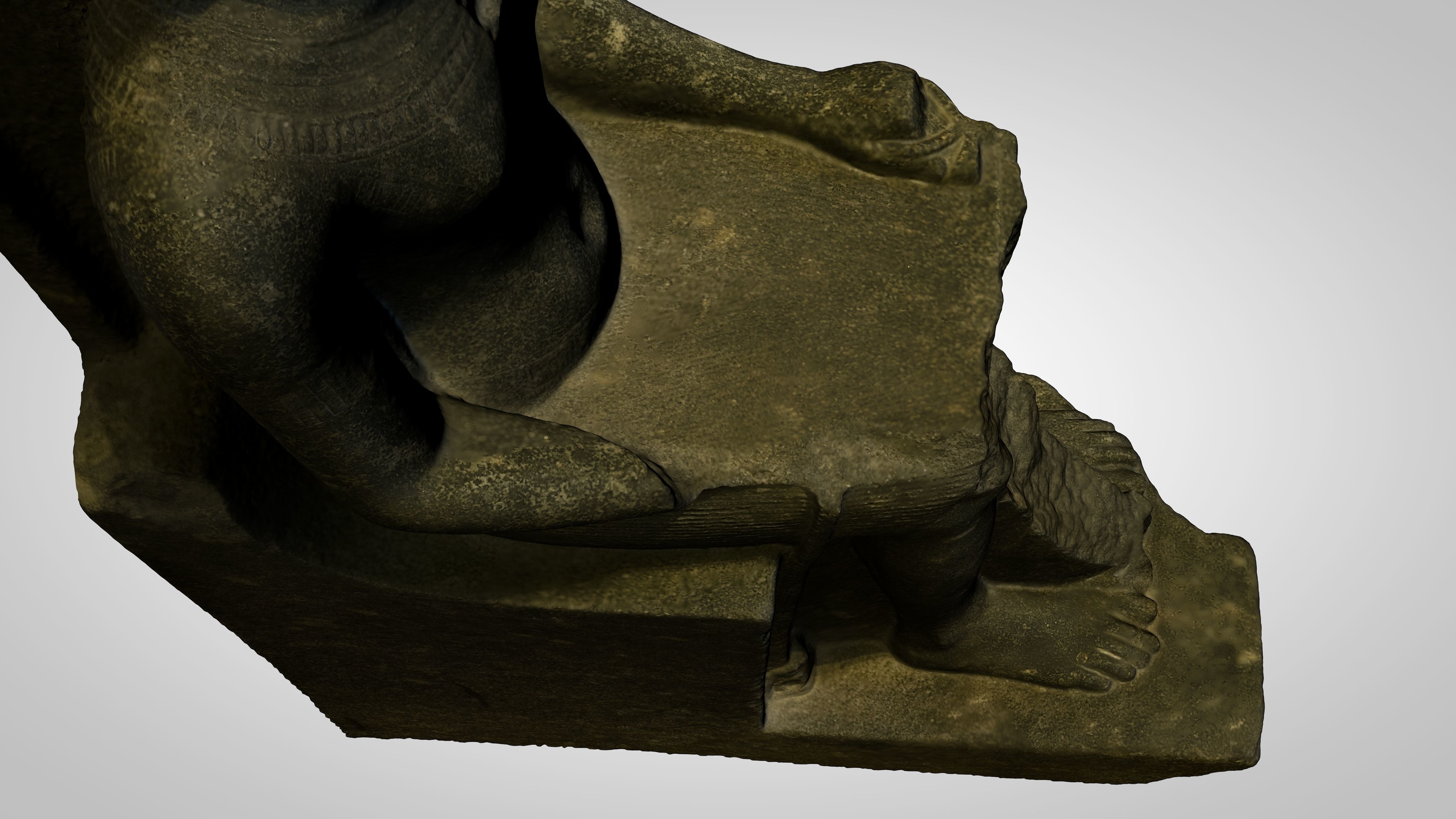 Egyptian - Statue of the god Amun protecting Tutankhamun 3D model_29