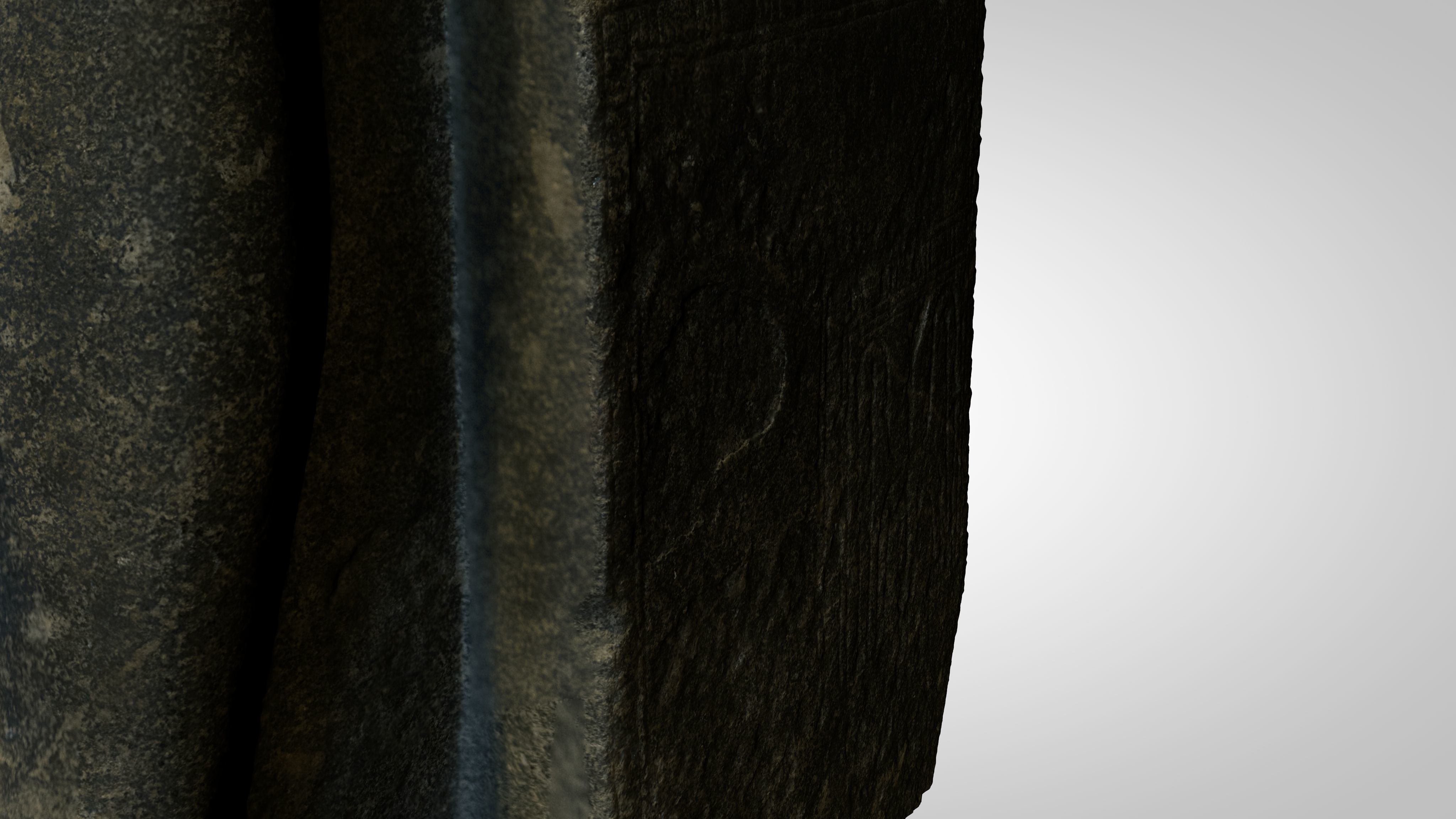 Egyptian - Statue of the god Amun protecting Tutankhamun 3D model_27