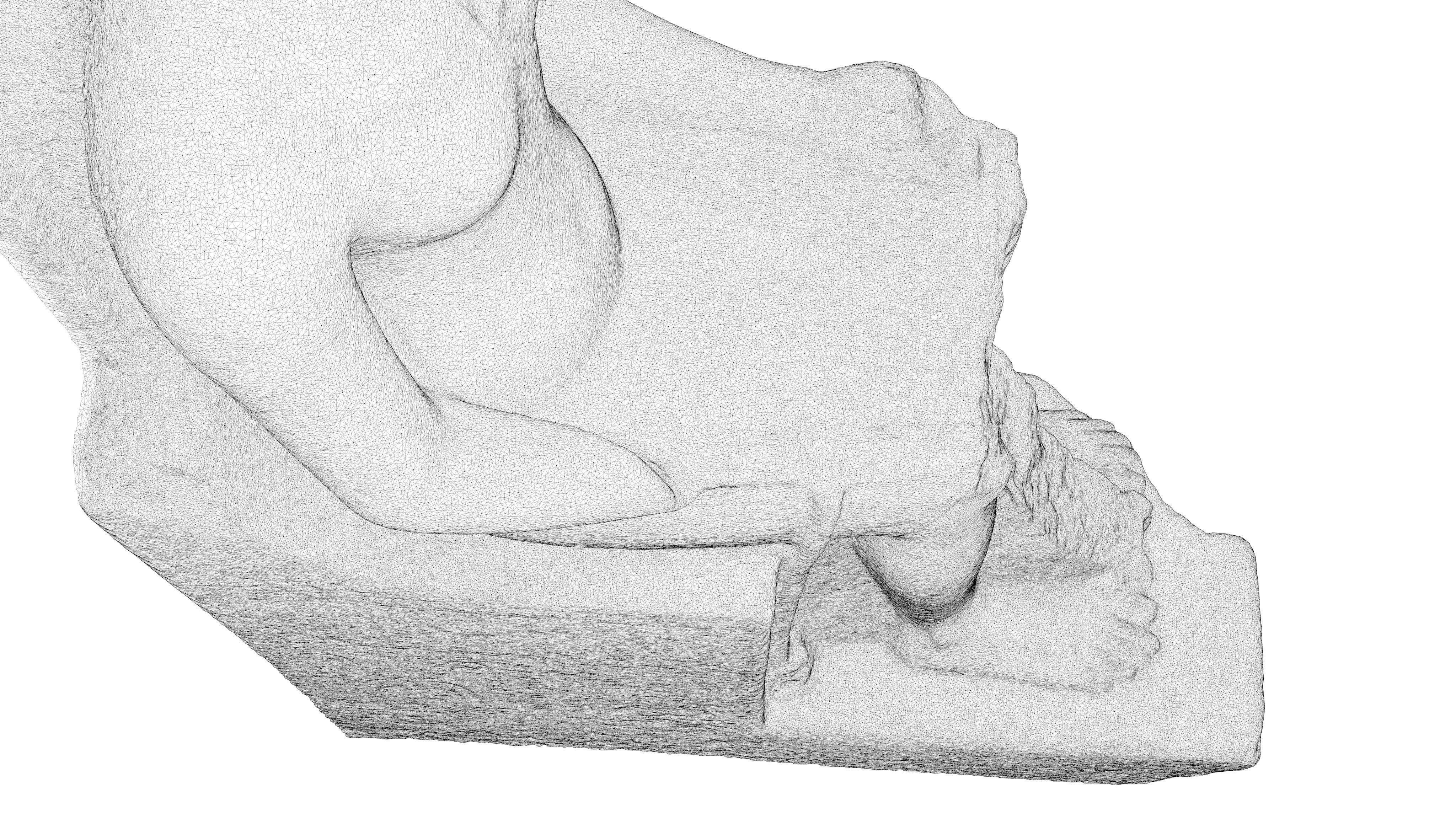 Egyptian - Statue of the god Amun protecting Tutankhamun 3D model_30