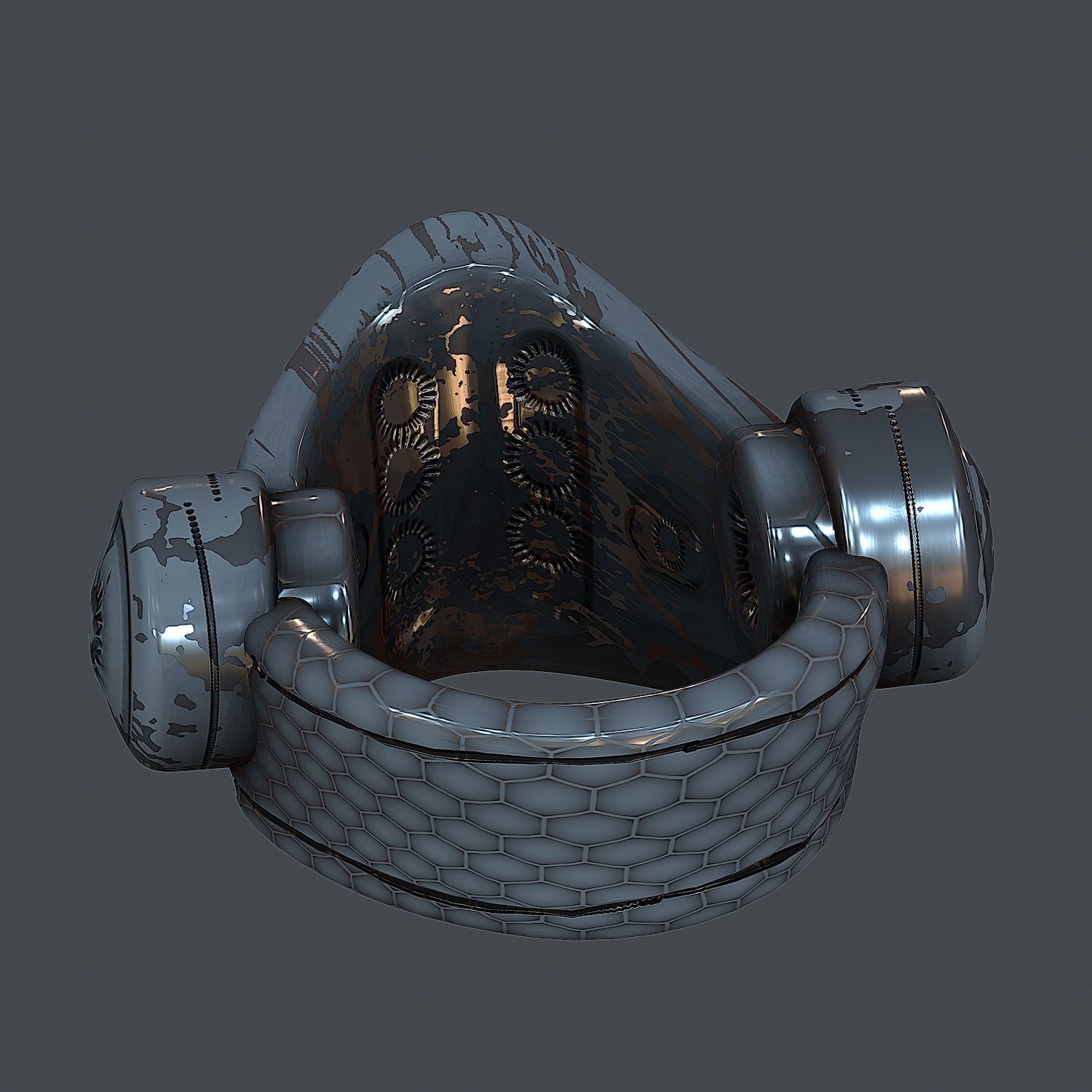 Gas mask helmet 3d model scifi Low-poly Low-poly 3D model_3