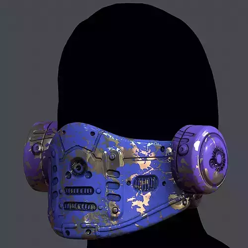 Gas mask helmet 3d model scifi Low-poly