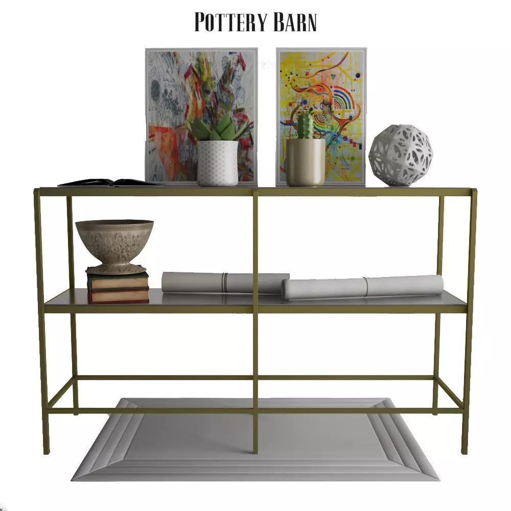 Pottery Barn Leona Console Table 3D model_0
