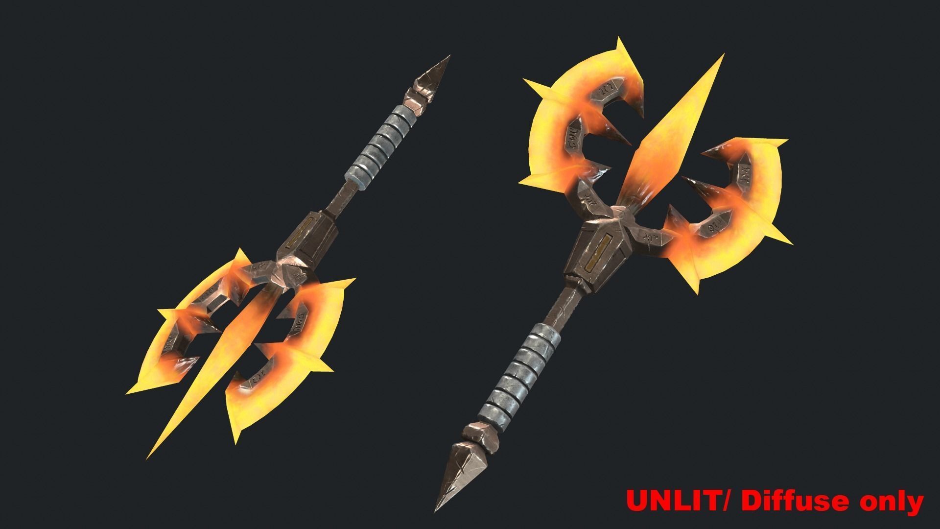 Fantasy Stylish-  Axe of Chaos Low-poly 3D model_1