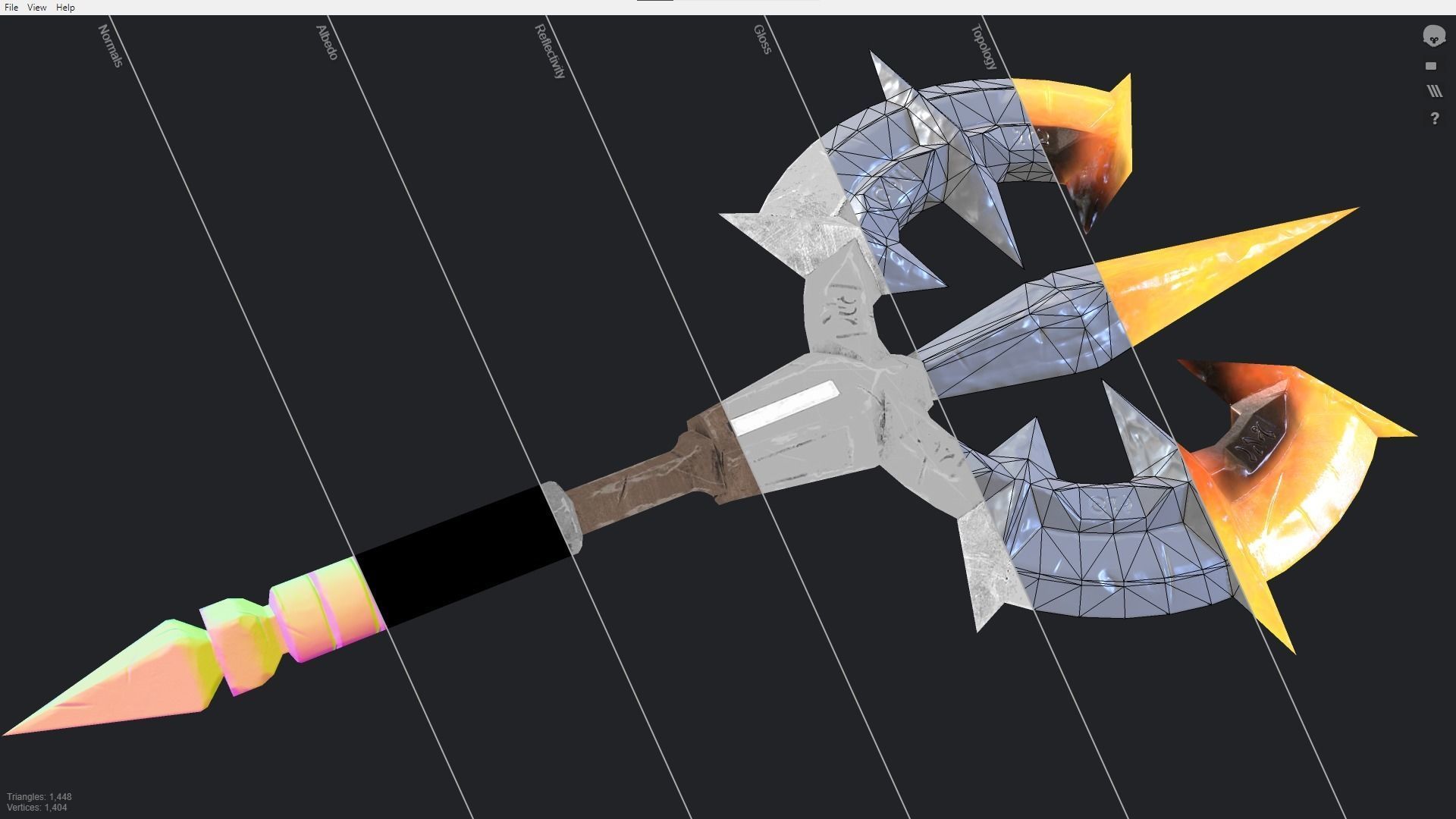 Fantasy Stylish-  Axe of Chaos Low-poly 3D model_6
