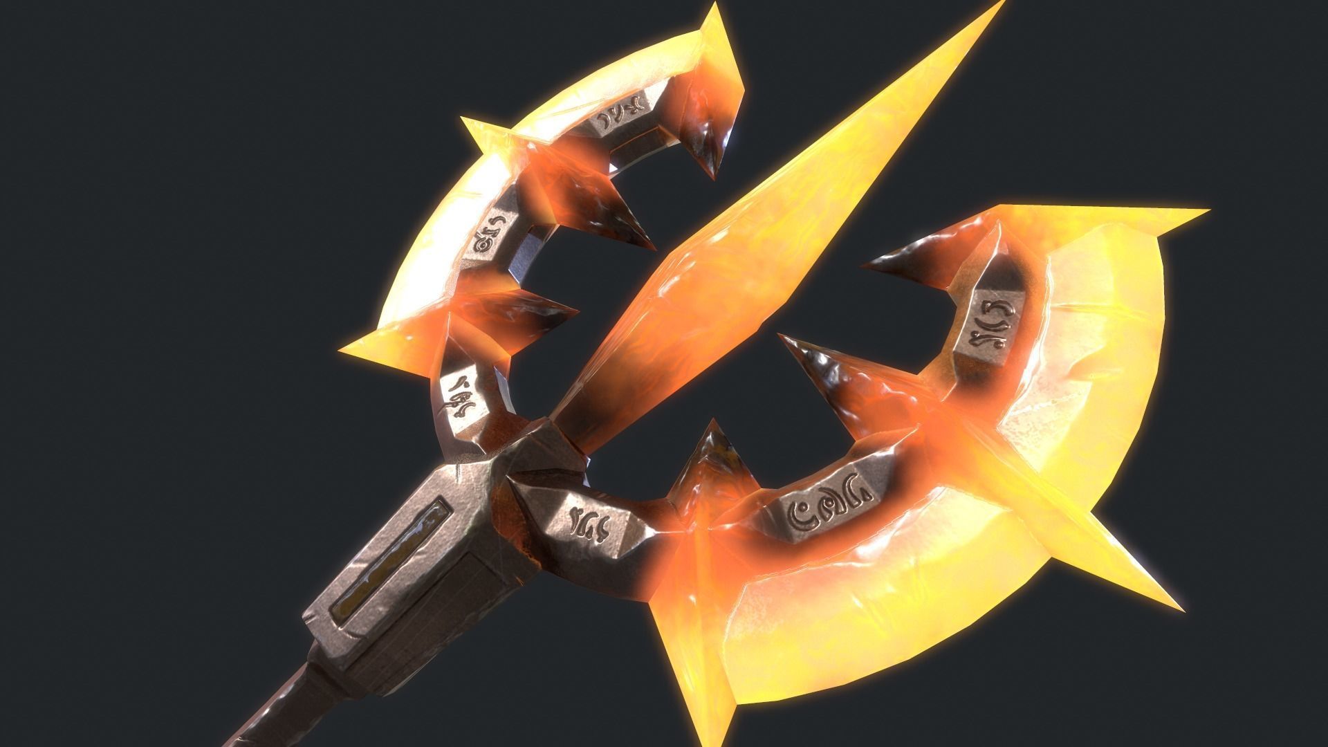 Fantasy Stylish-  Axe of Chaos Low-poly 3D model_3