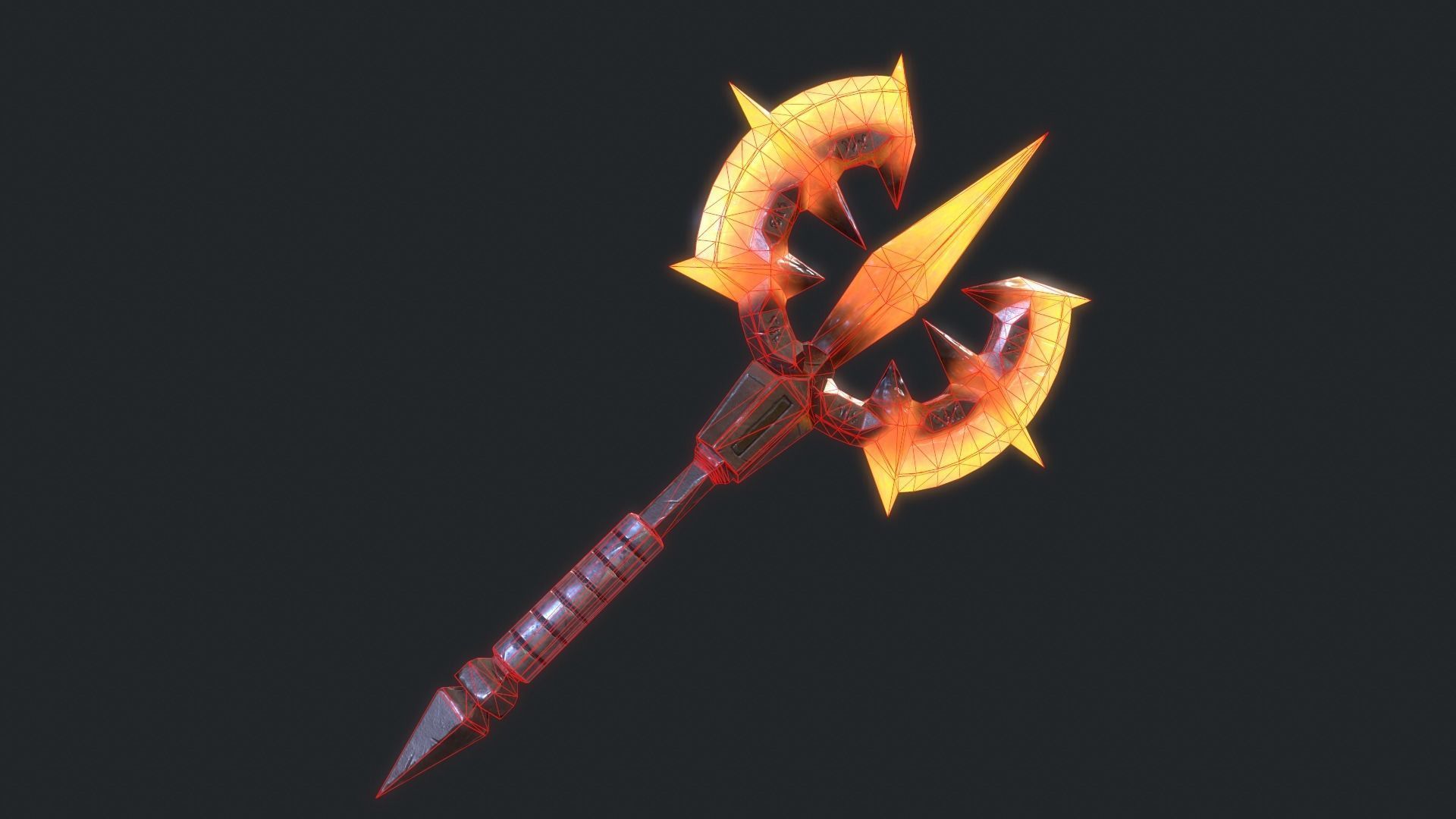 Fantasy Stylish-  Axe of Chaos Low-poly 3D model_2