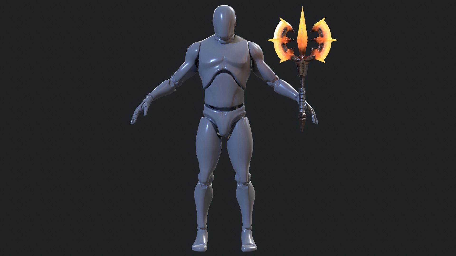 Fantasy Stylish-  Axe of Chaos Low-poly 3D model_7