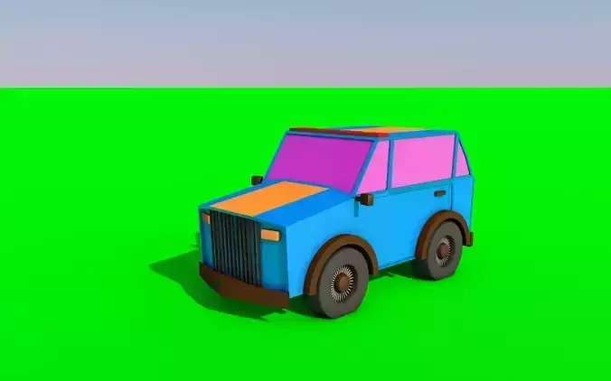 classic jeep Low-poly 3D model