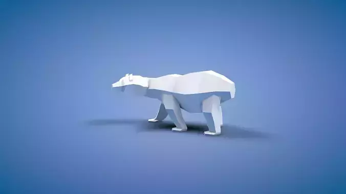 Low Poly Bear origami polar