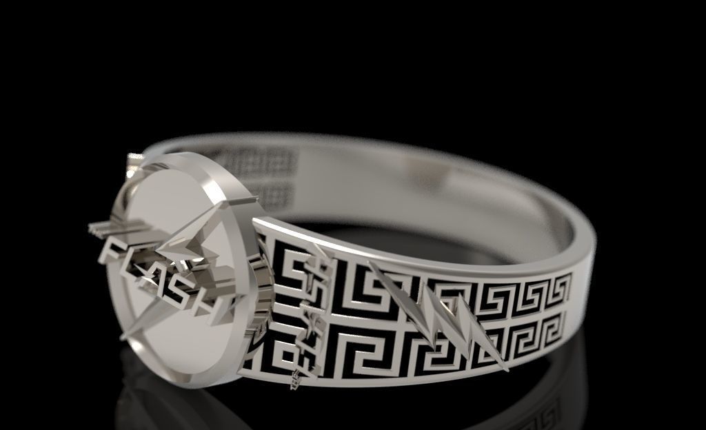 The flash 6 metal ring 3D print model_3