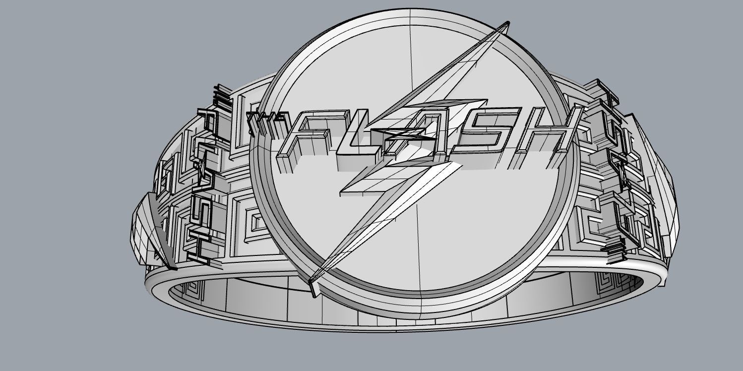 The flash 6 metal ring 3D print model_5