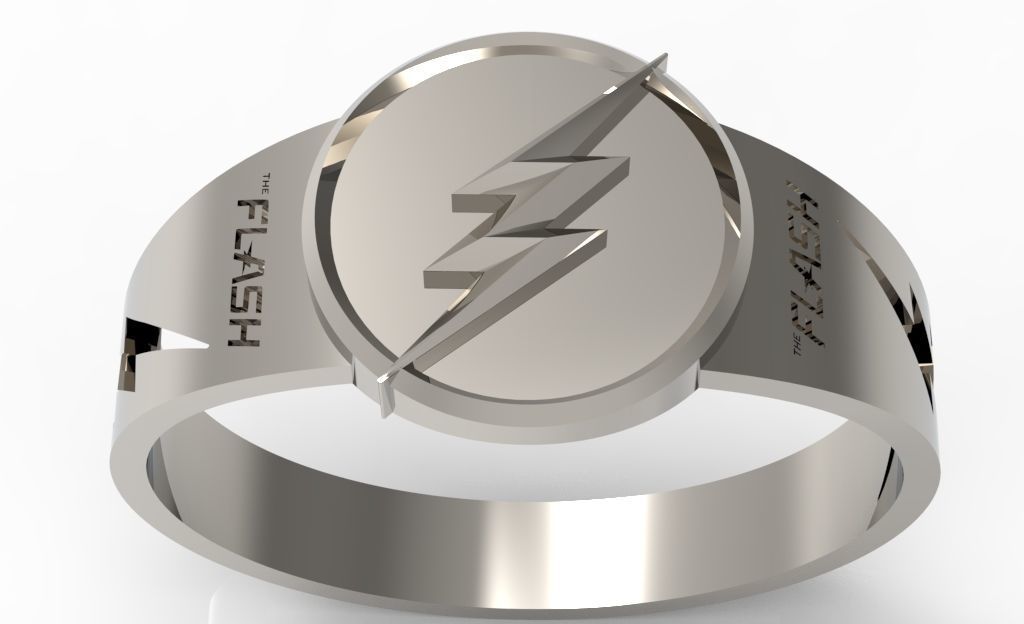 The flash 7 silver ring 3D print model_3