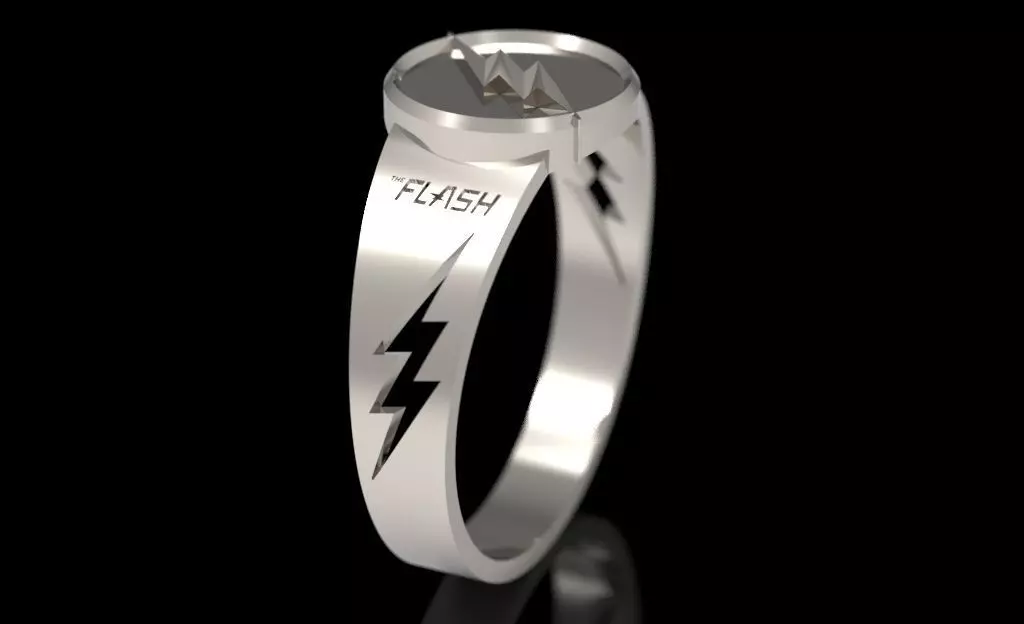The flash 7 silver ring 3D print model_0
