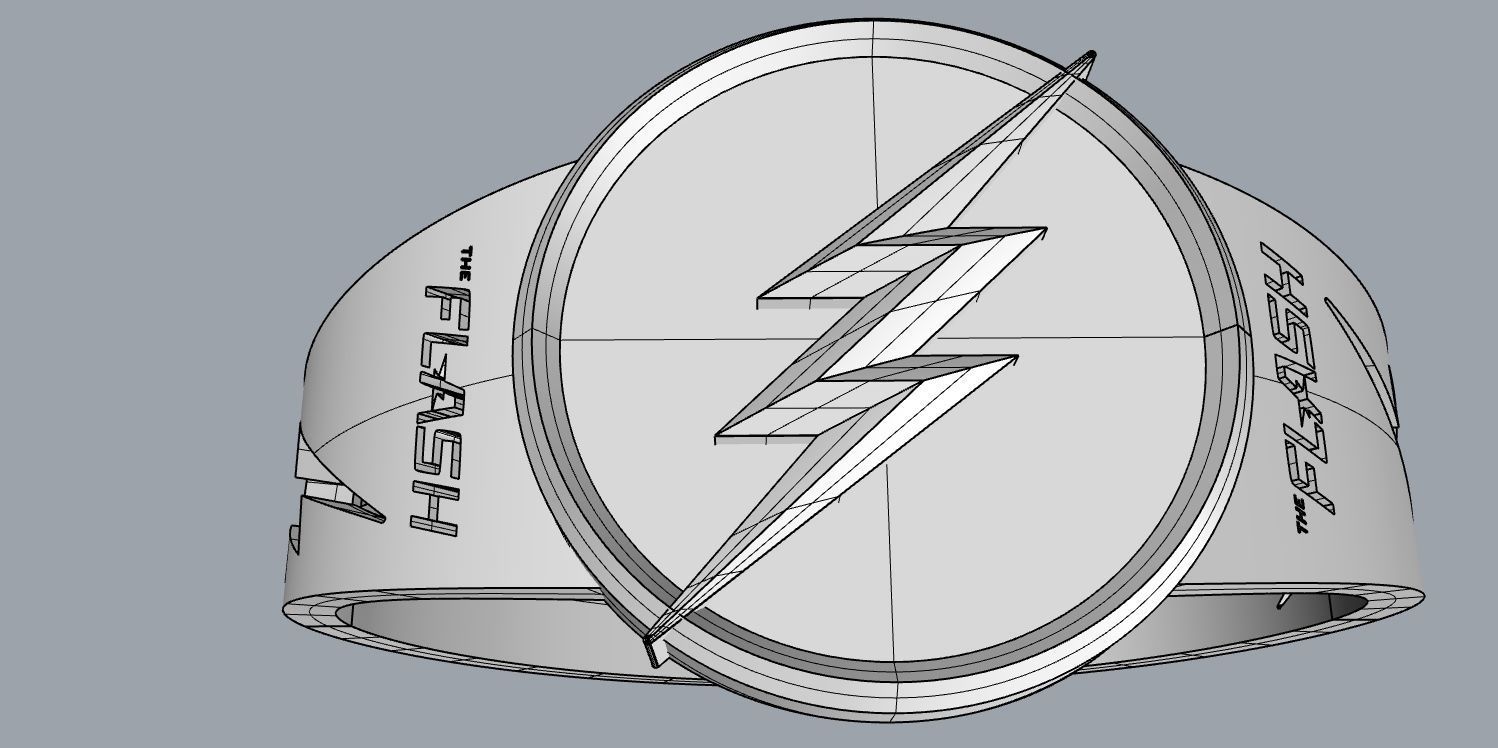 The flash 7 silver ring 3D print model_9