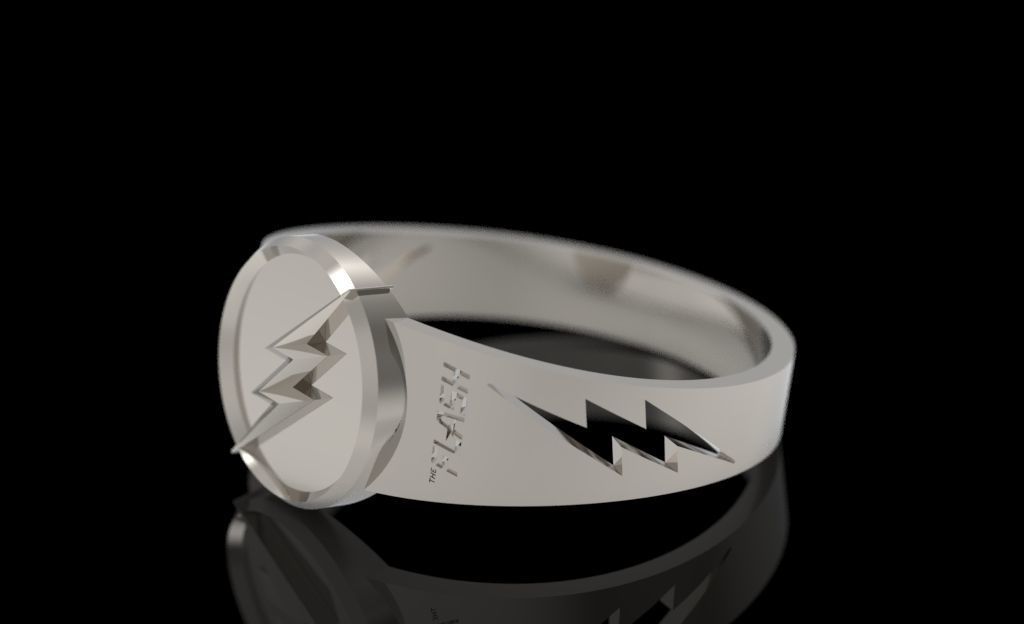 The flash 7 silver ring 3D print model_2